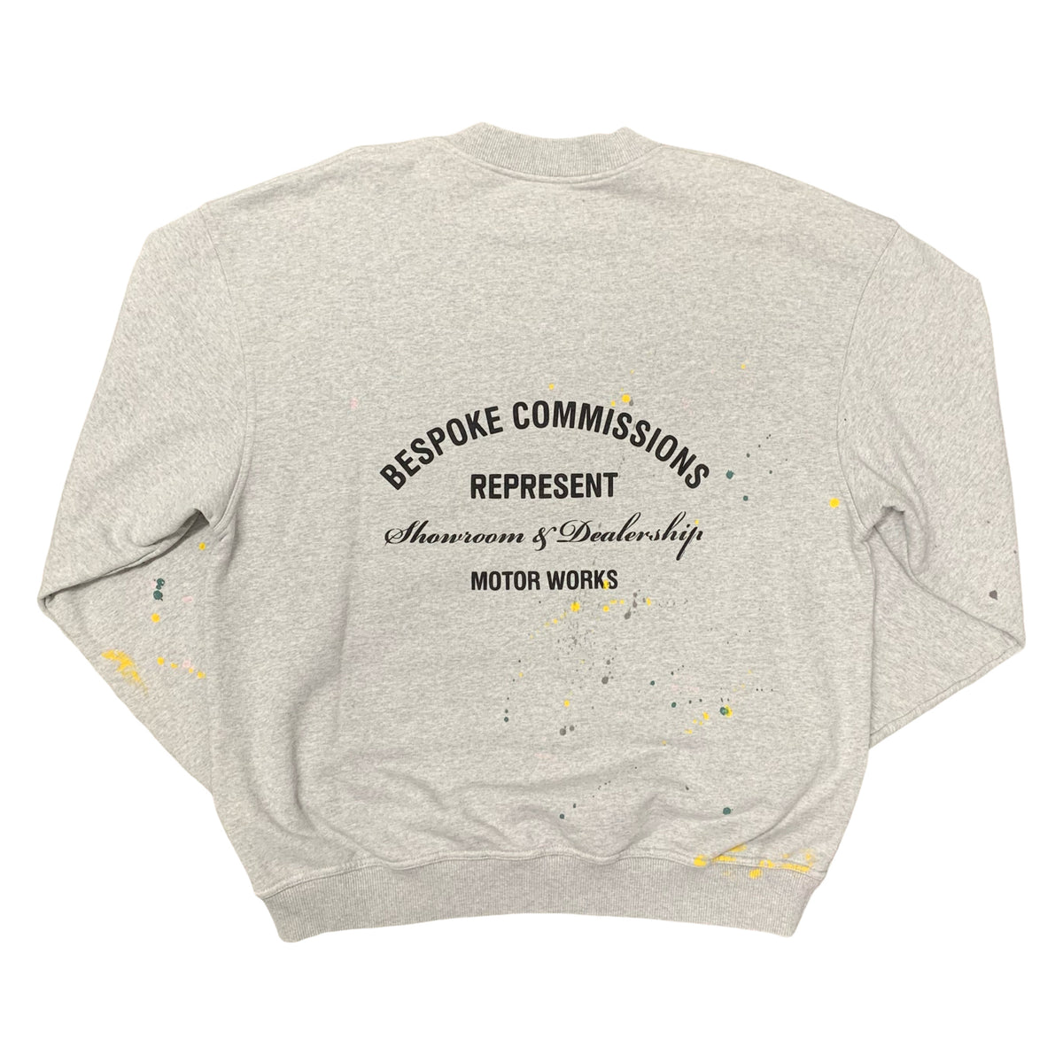 Represent Medium Sweatshirt Bespoke Commissions Grey Crewneck Paint Splatter