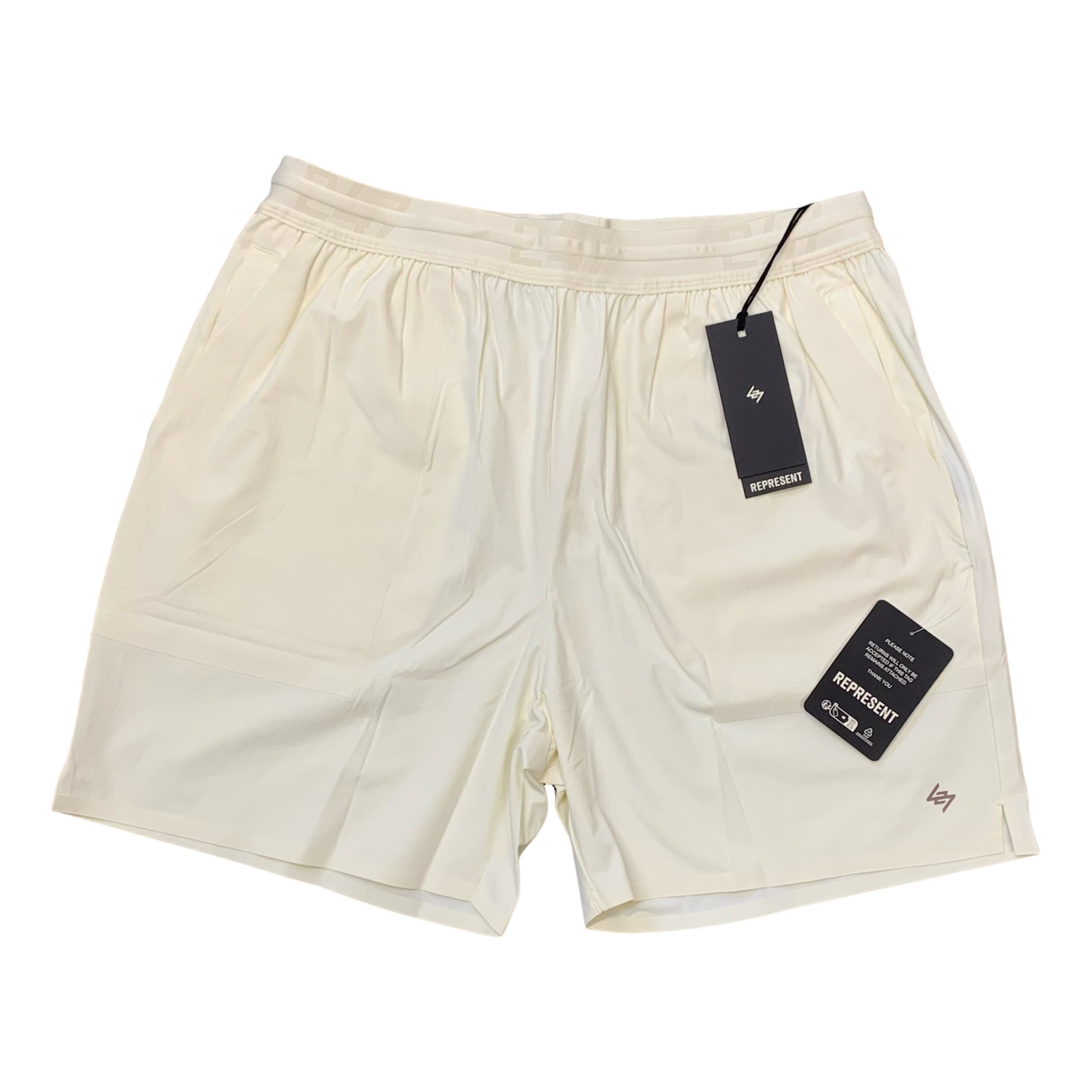 Represent Large Shorts Team 247 Fused Cream White Shorts