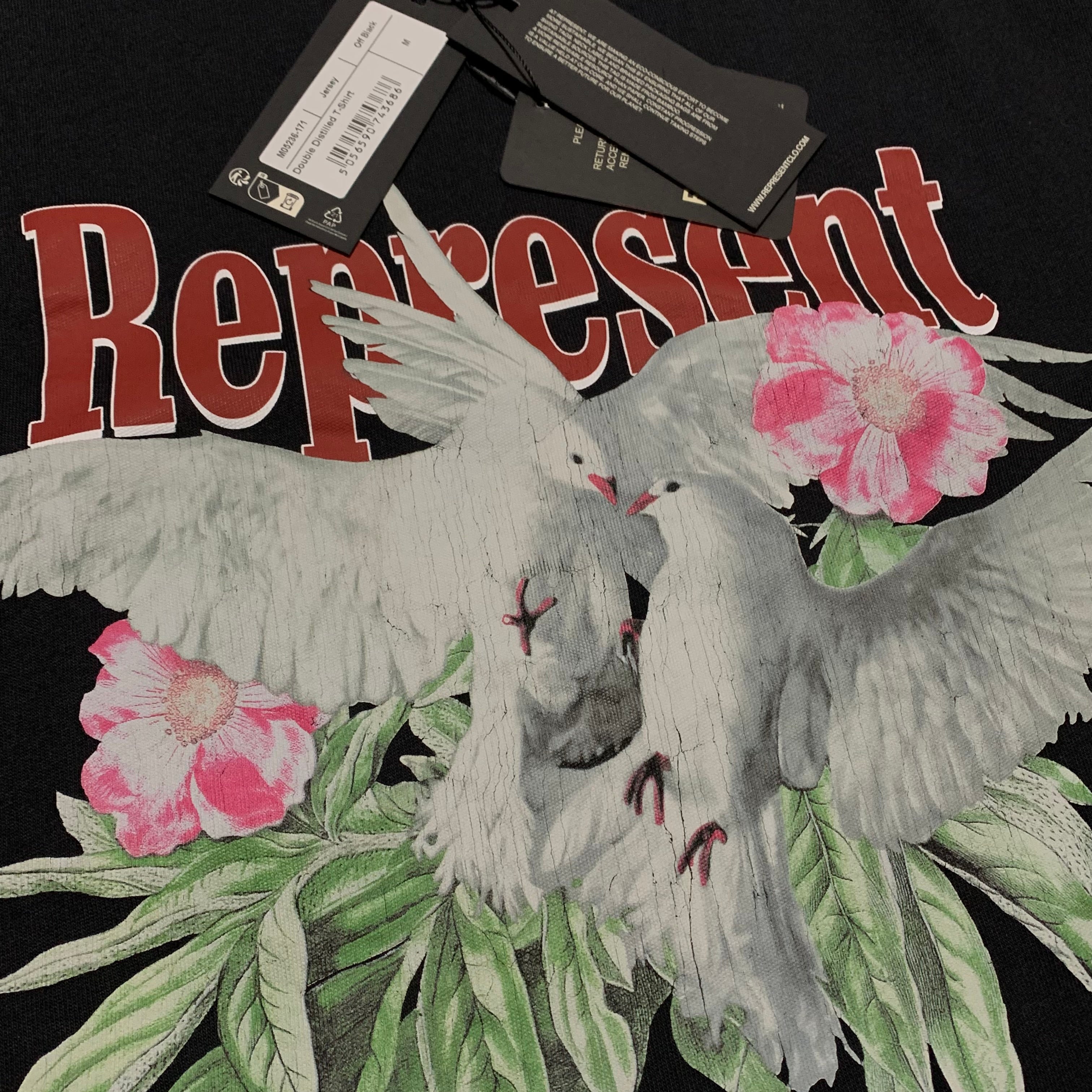 Represent Medium Double Distilled Off Black Tee