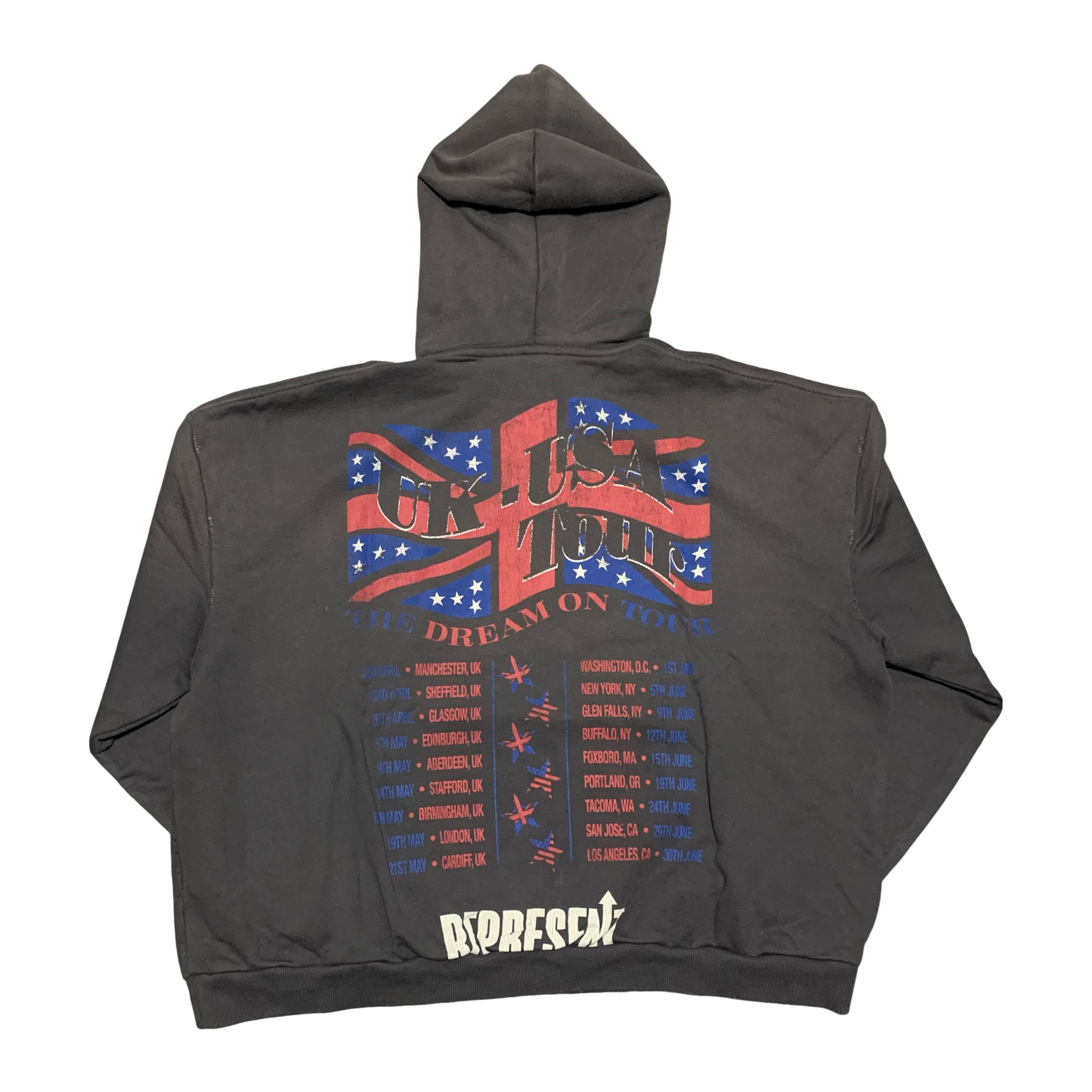 Represent Large Dream On Tour Sun Fade Grey Hoodie (RRP £180)