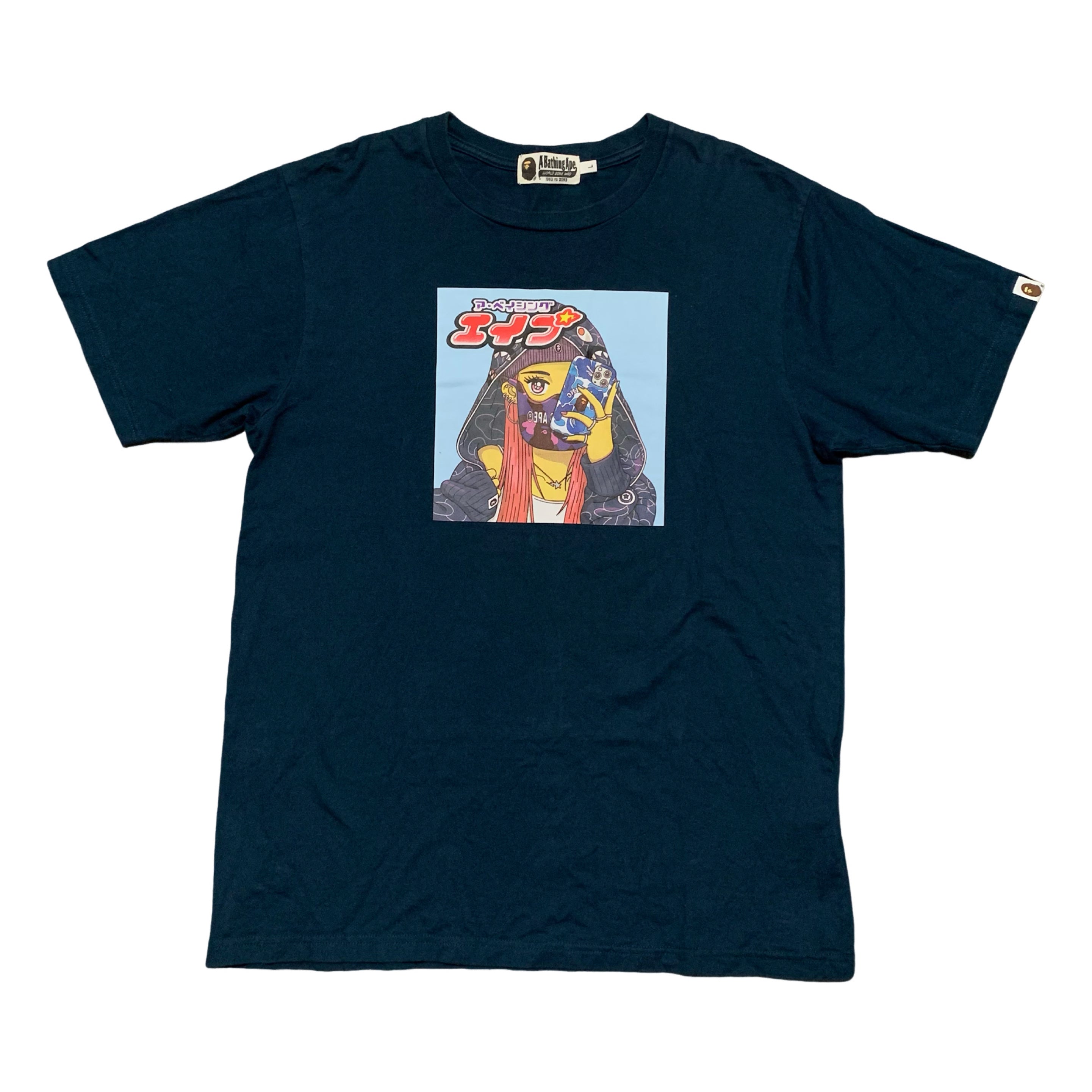 Bape Large Anime Girl Graphic Blue Tee A Bathing Ape