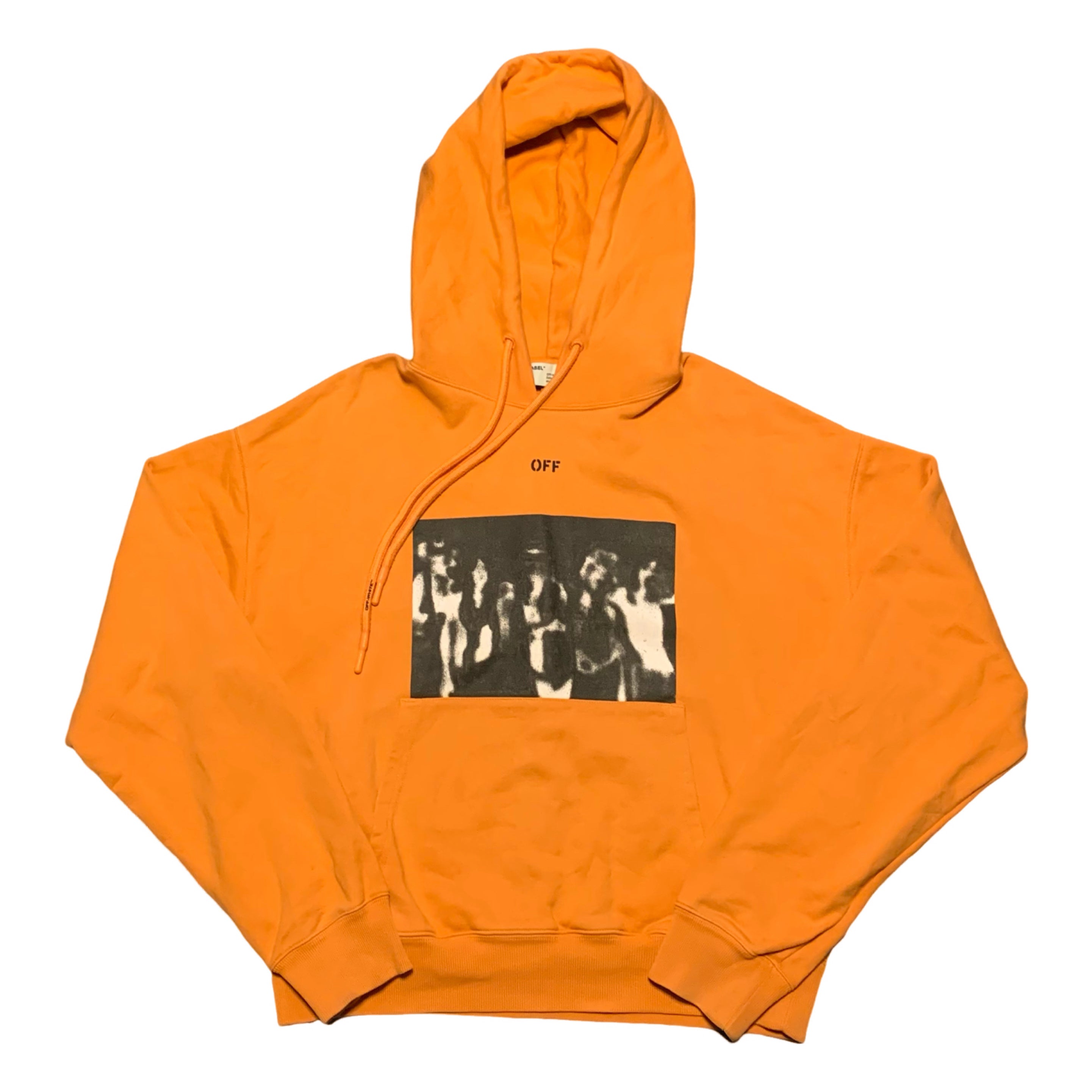 Off White Medium Graffiti Arrows Orange Hoodie Virgil Abloh
