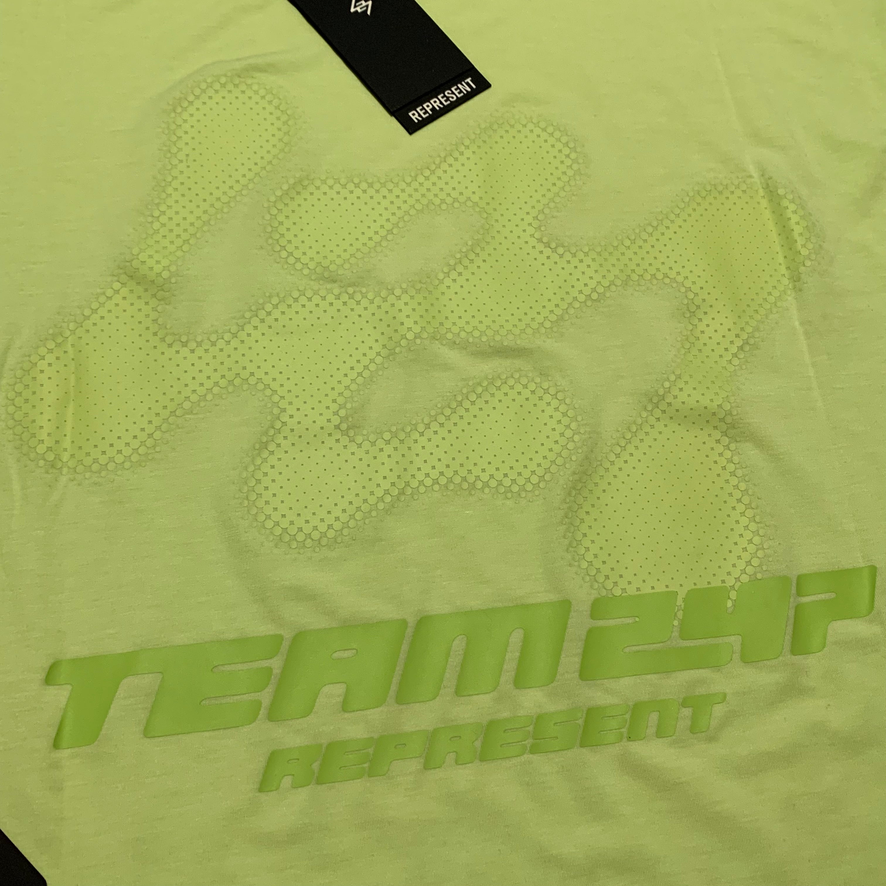Represent XS 247 Oversized Tee Shadow Lime Green Gym Top