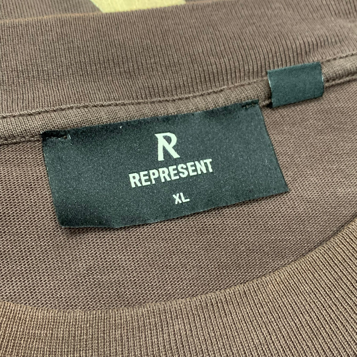 Represent XL Tee Masking Tape Initial Cedar Brown T-Shirt