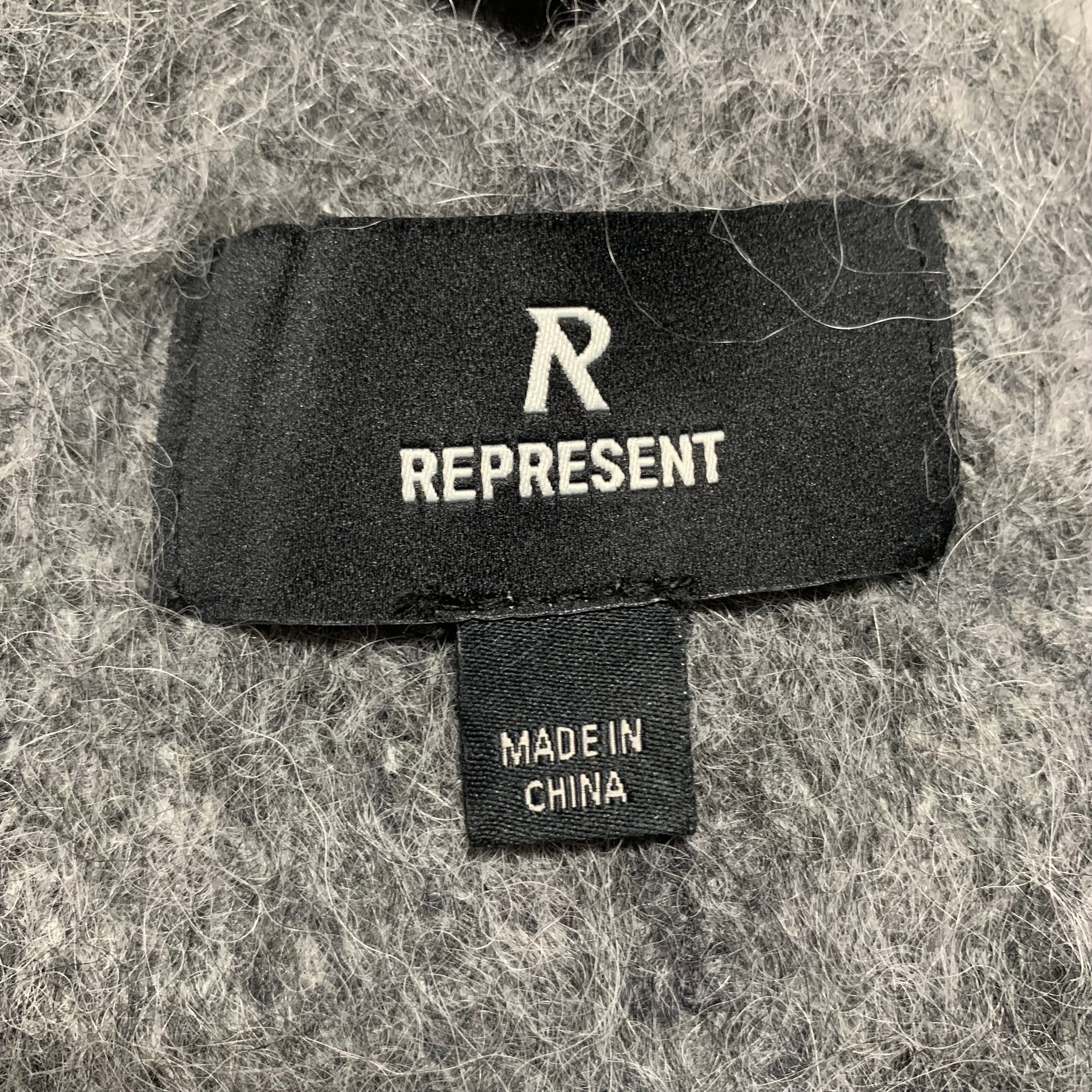 Represent Beanie Ombre Knit Light Grey Hat