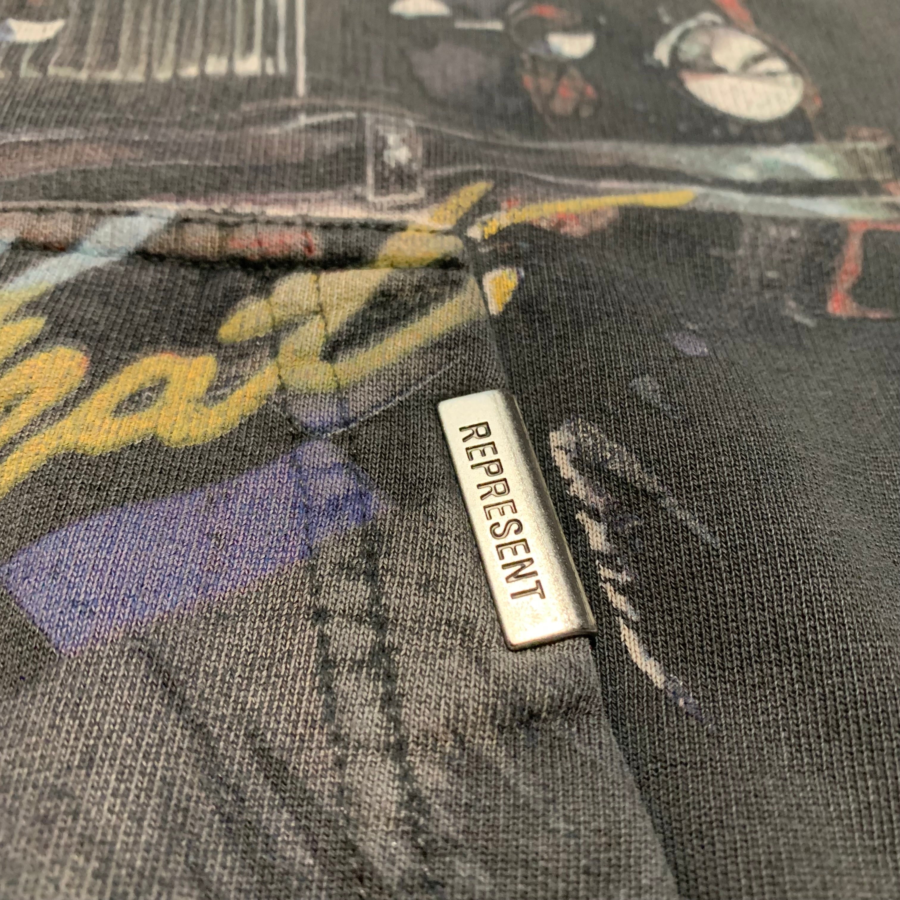 Represent Small Feel The Heat Vintage Black Hoodies