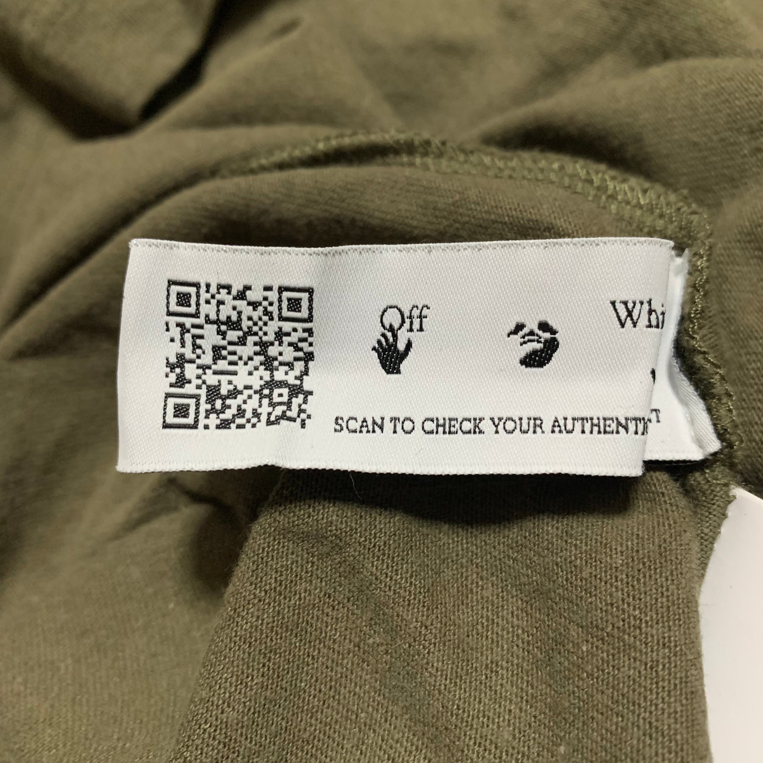 Off White XL Brick Arrows Khaki Green Tee Virgil Abloh