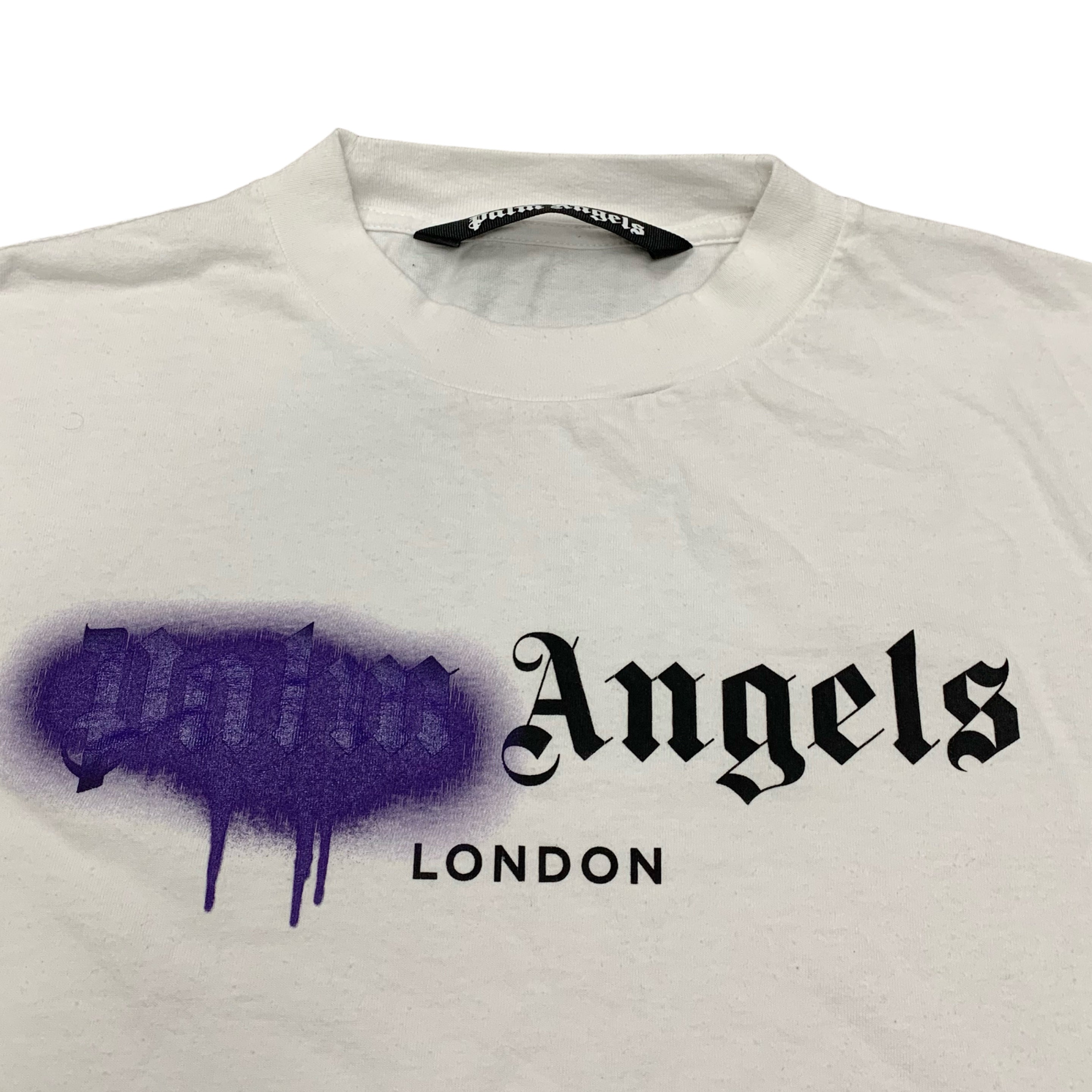 Palm Angels Large Tee London Sprayed White T-Shirt