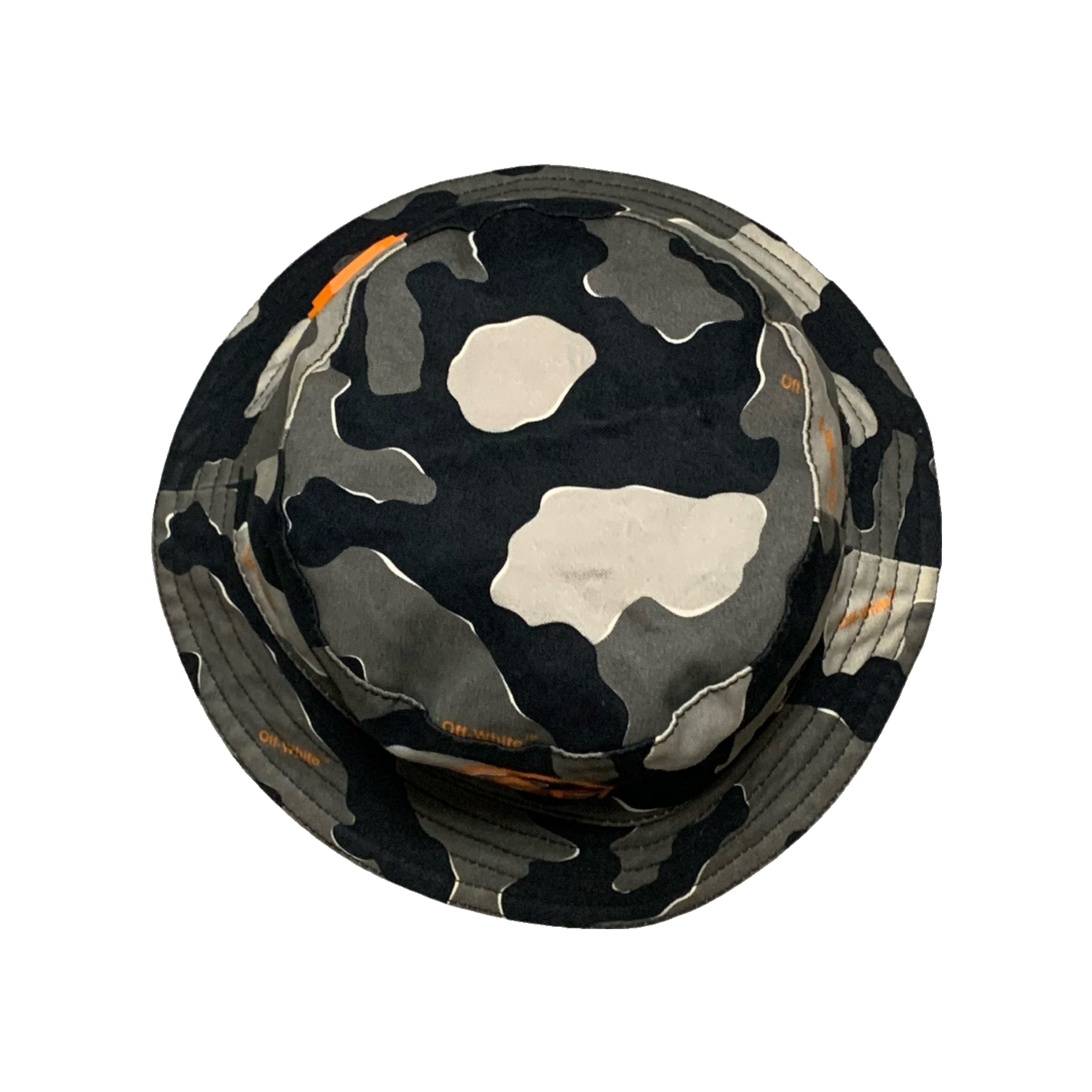 Off White Bucket Hat Camouflage Print Black Grey Hat Virgil Abloh