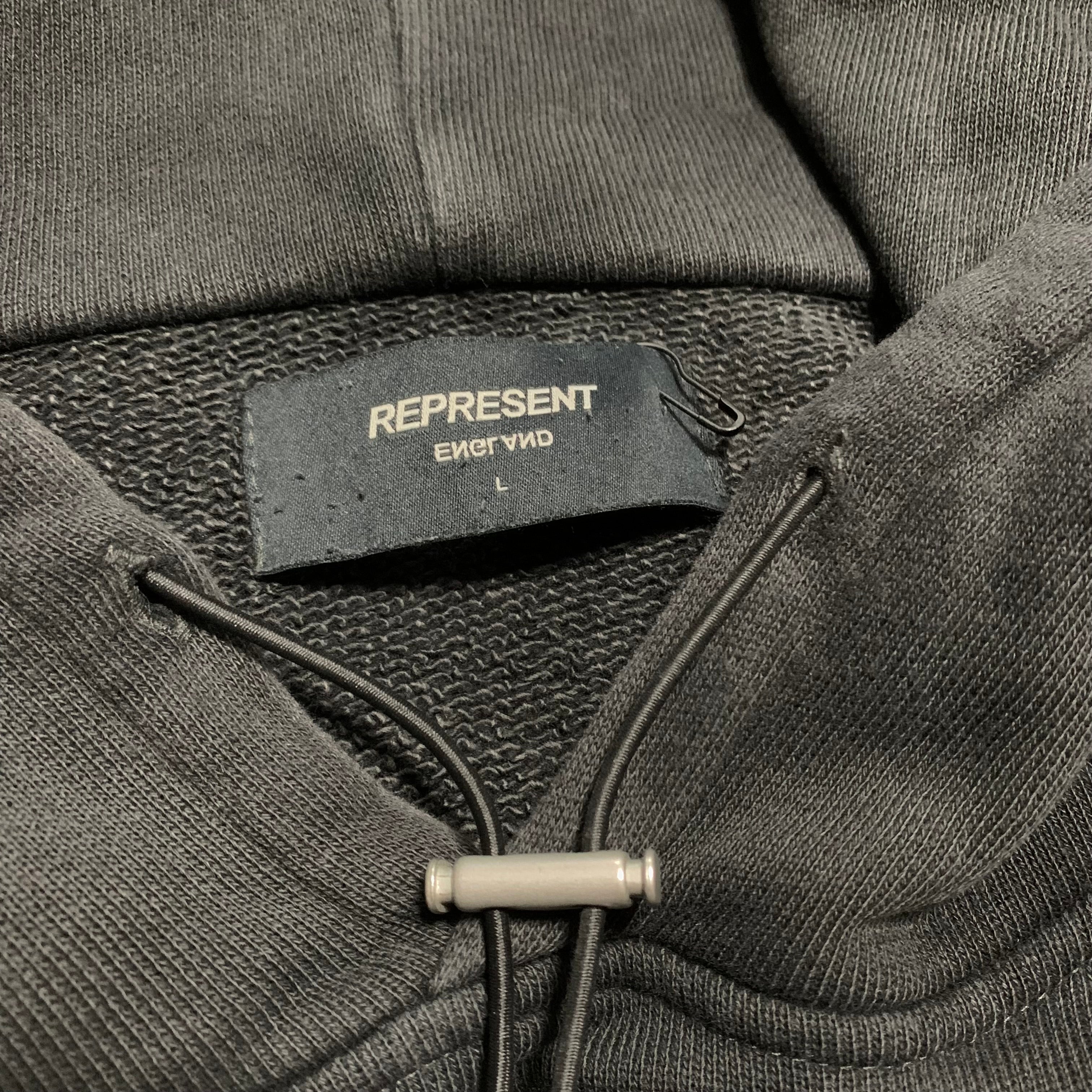 Represent Large Shark Vintage Black Hoodie Only The Strong Survive