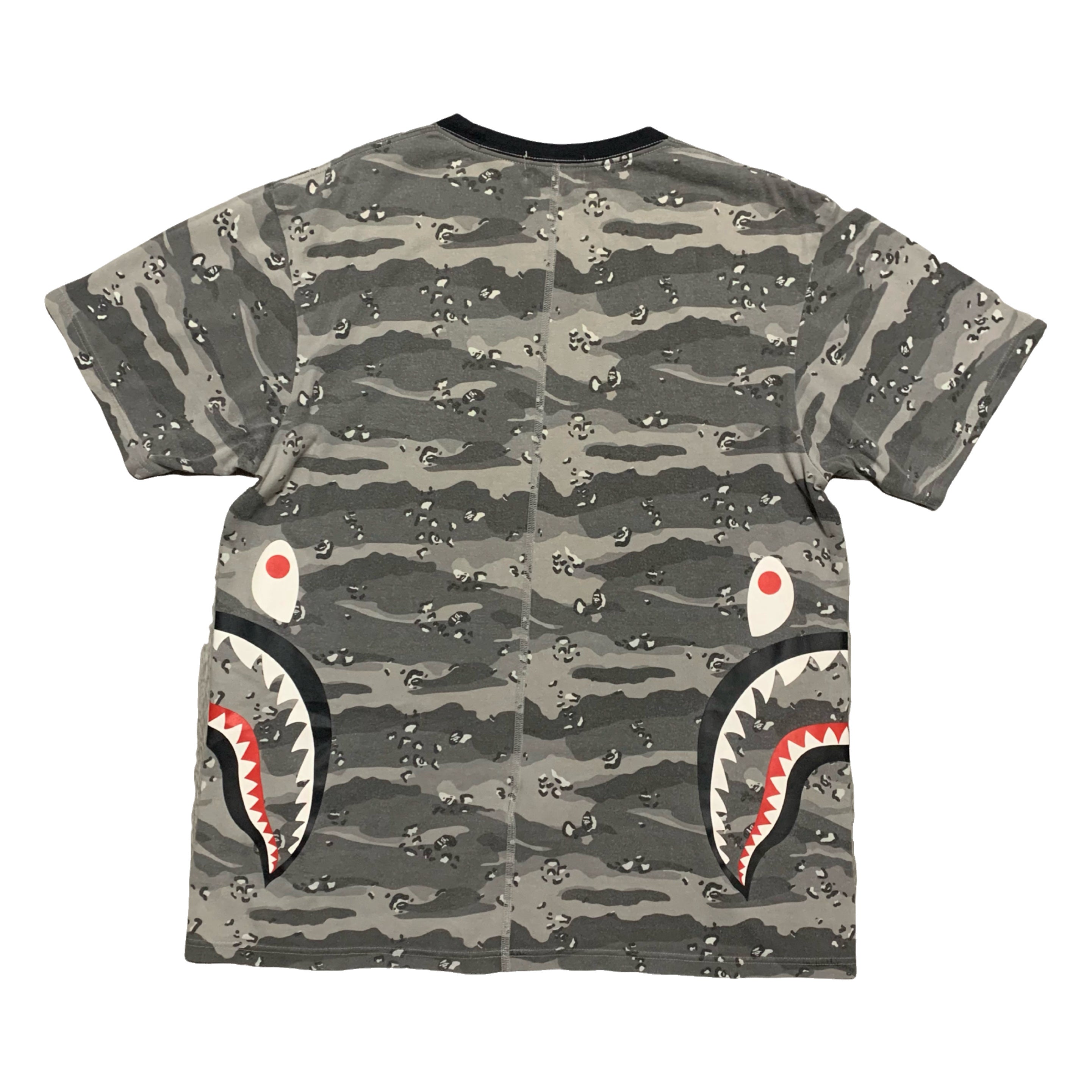 Bape Large Side Shark Digital Camo Grey Tee A Bathing Ape