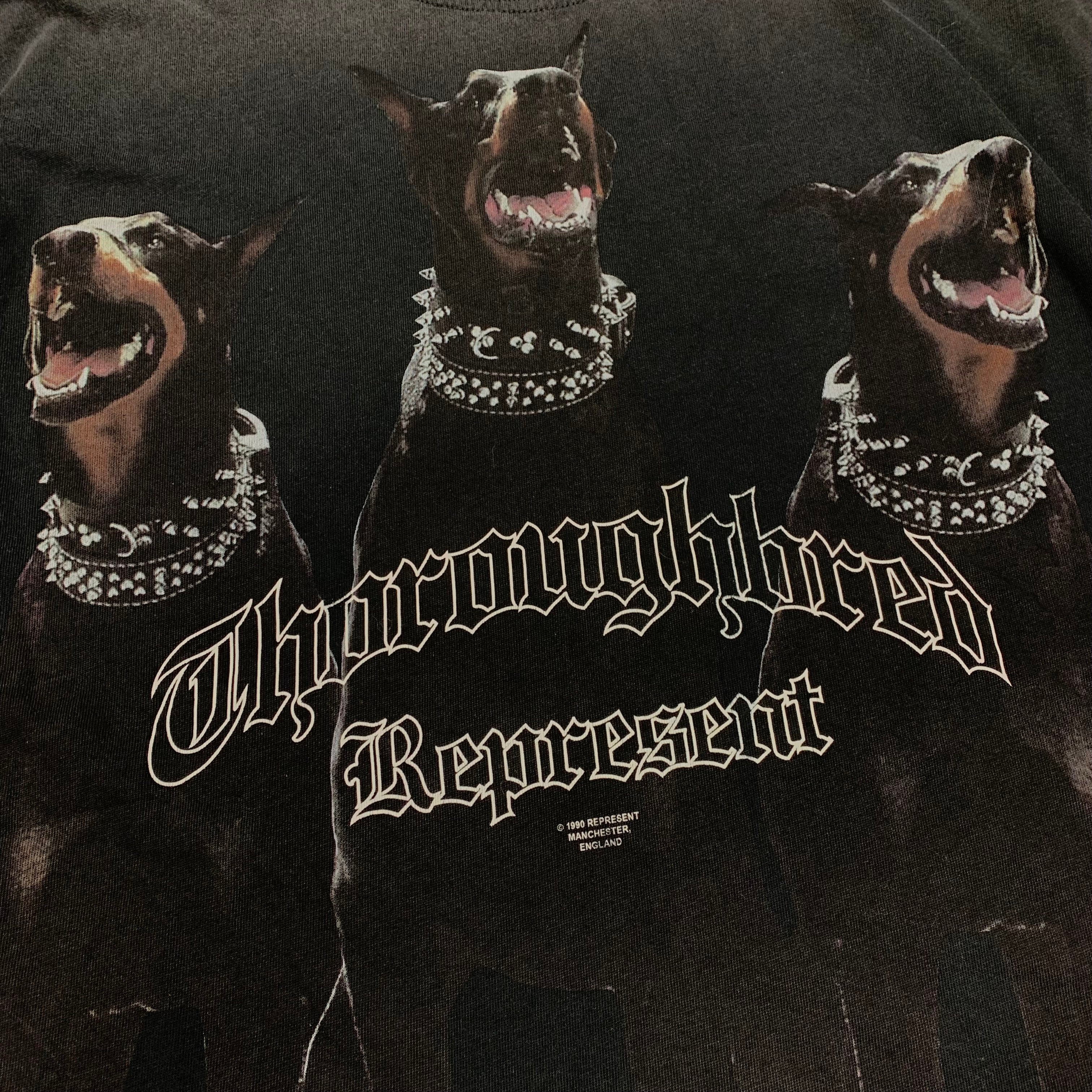 Represent Small Tee Thoroughbred Dog Vintage Black T-Shirt