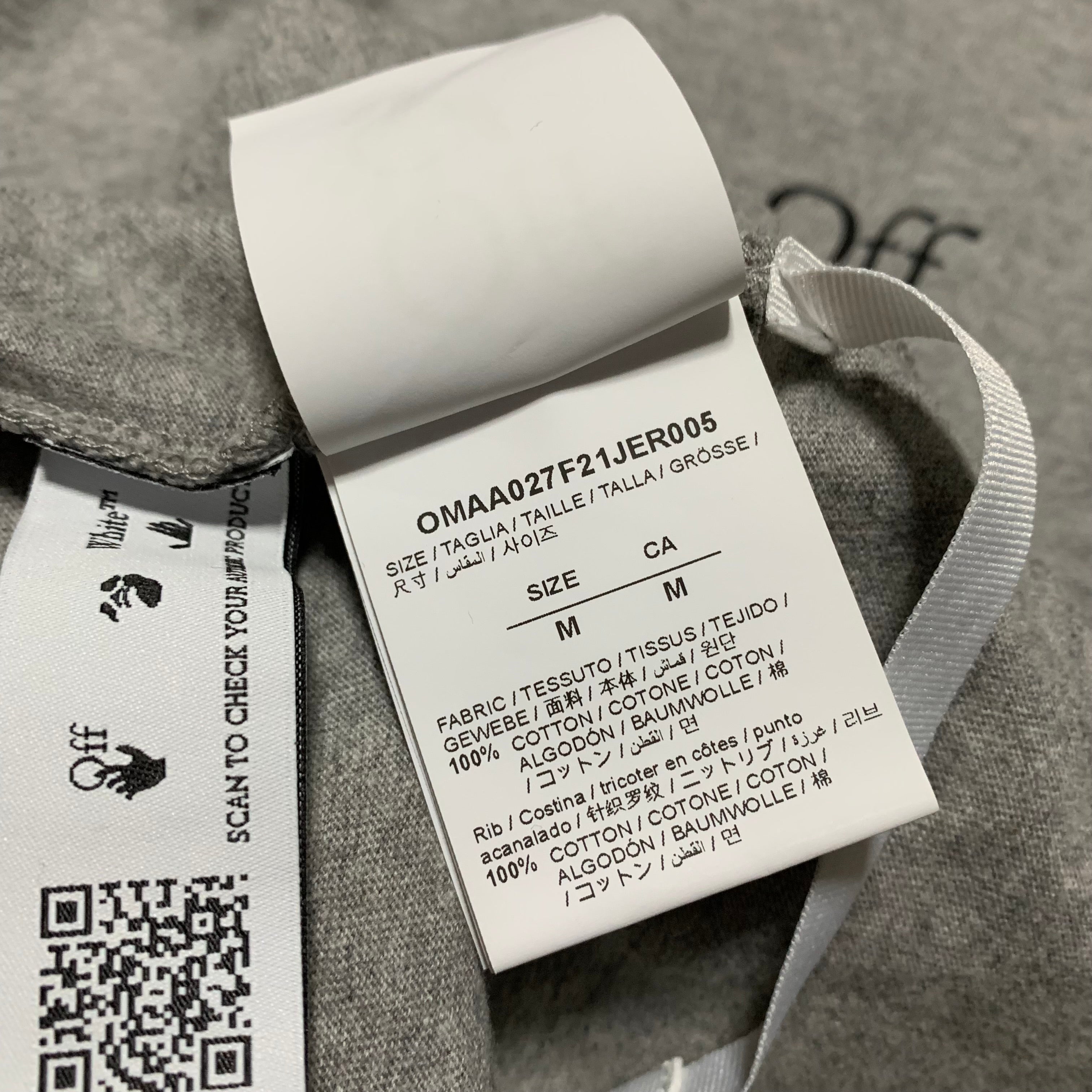 Off White Medium Degrade Arrows Grey Tee Virgil Abloh