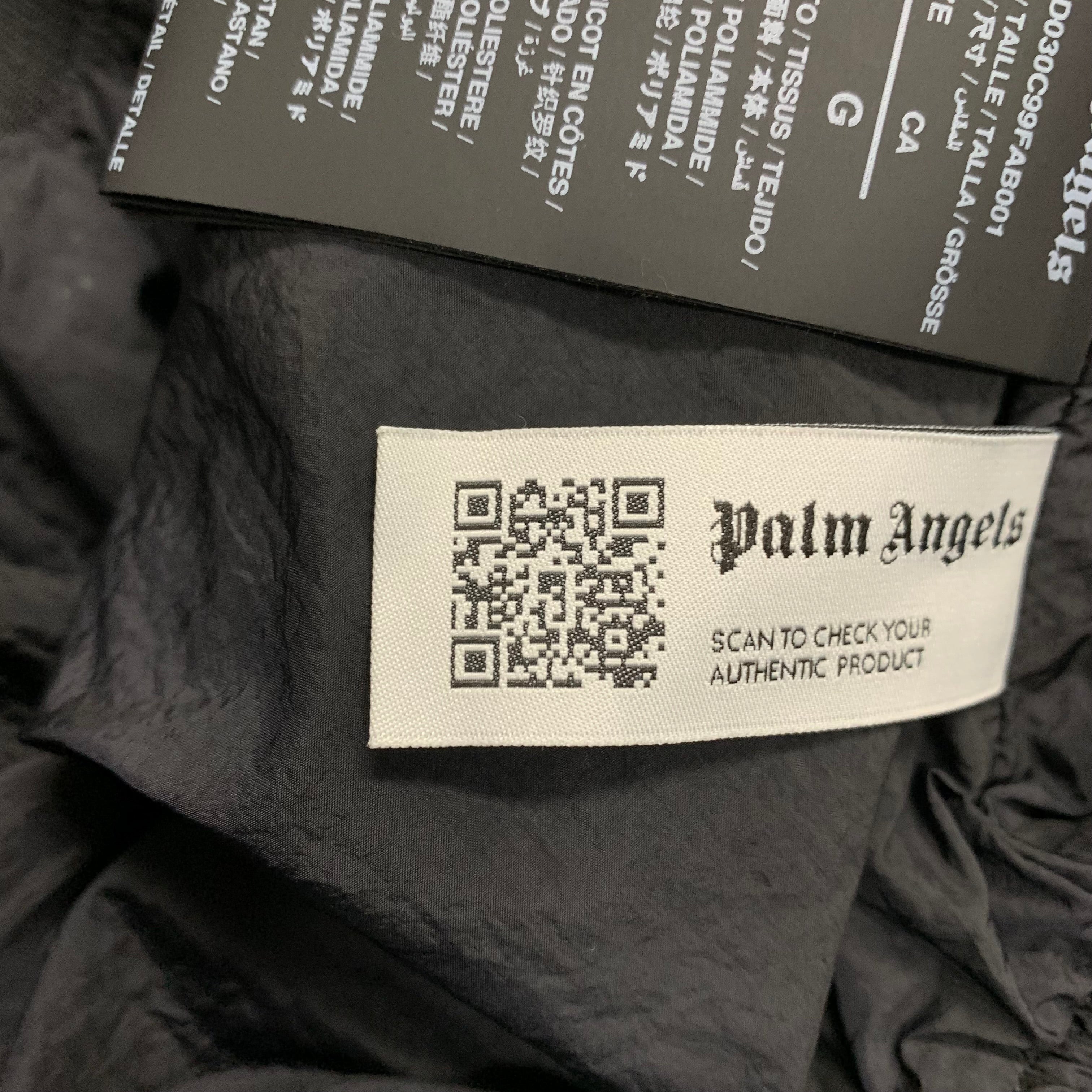 Palm Angels Large Jacket Black Classic Stripe Track Jacket Windbreaker