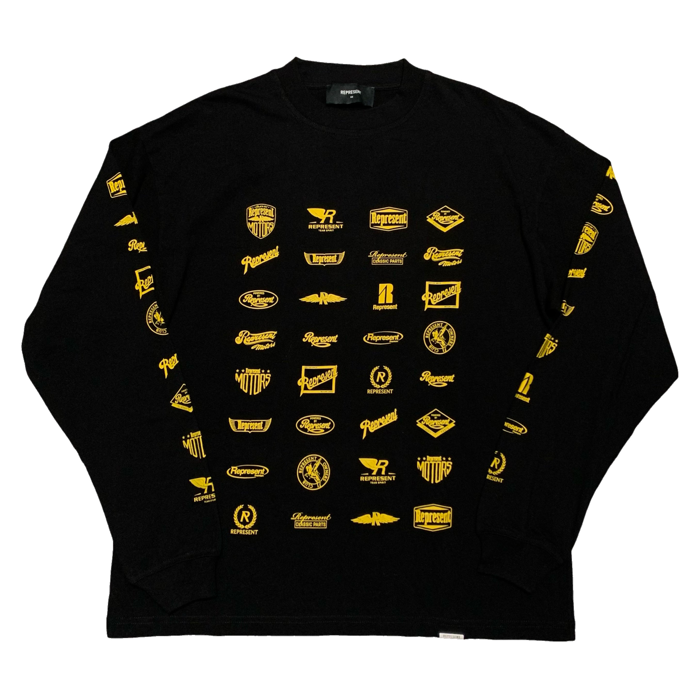 Represent XS Manchester Exclusive Jet Black Long Sleeve Tee Top