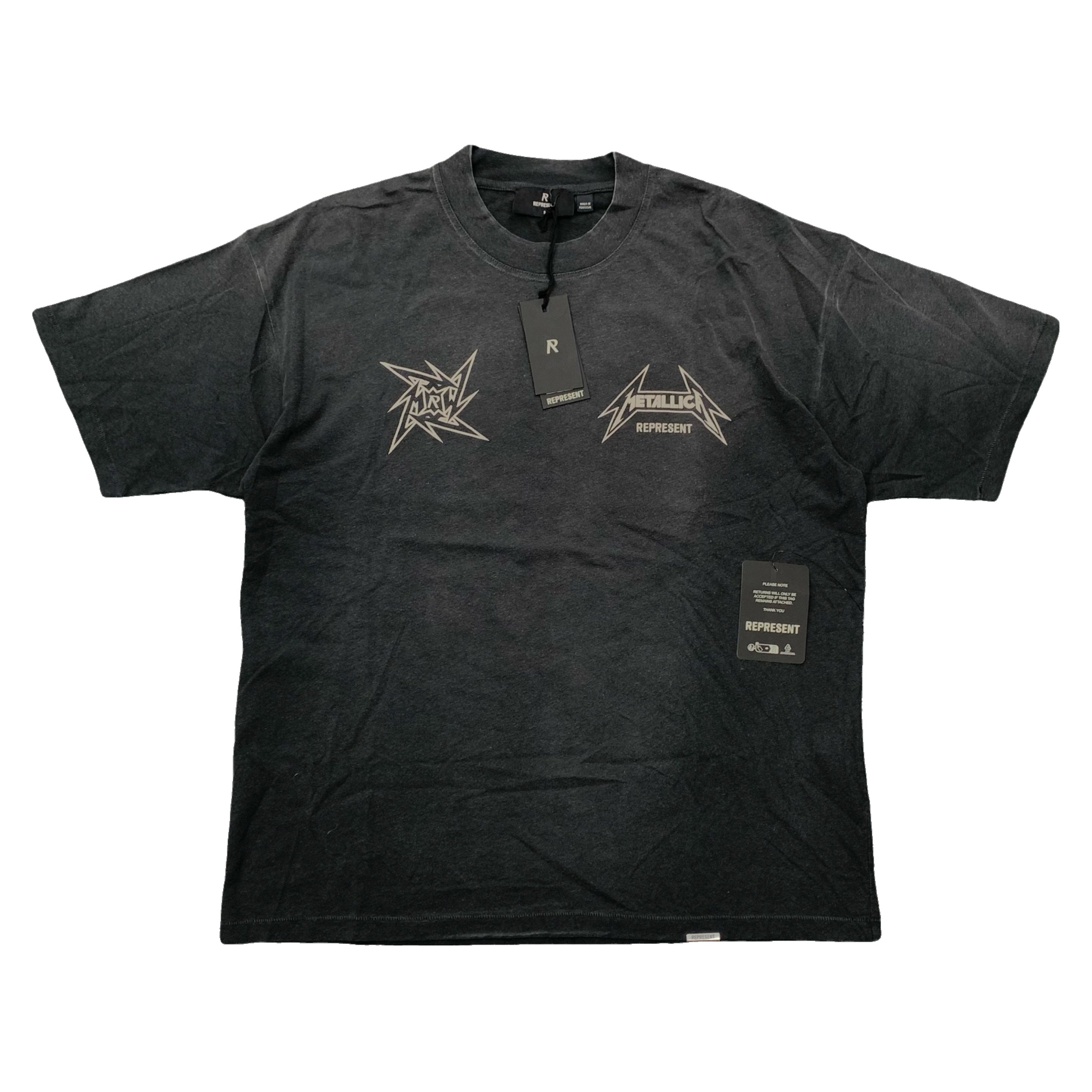 Represent Small Tee Metallica Local Crew 40th Anniversary Stained Black T-Shirt