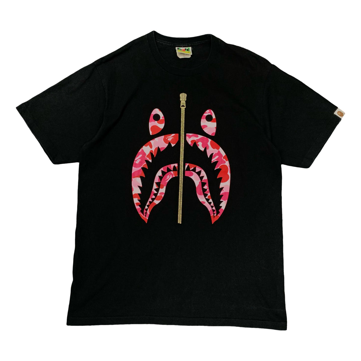 Bape Large Tee Shark Pink ABC Camo Black T-Shirt A Bathing Ape