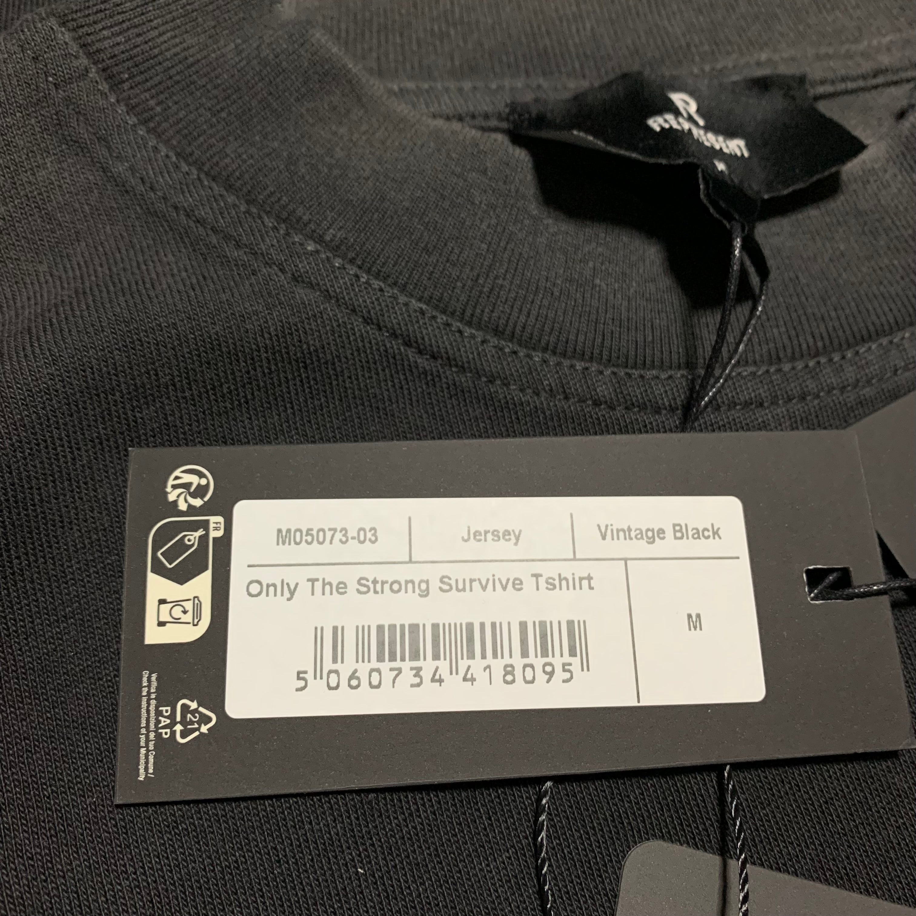 Represent Medium Only The Strong Survive Vintage Black Tee