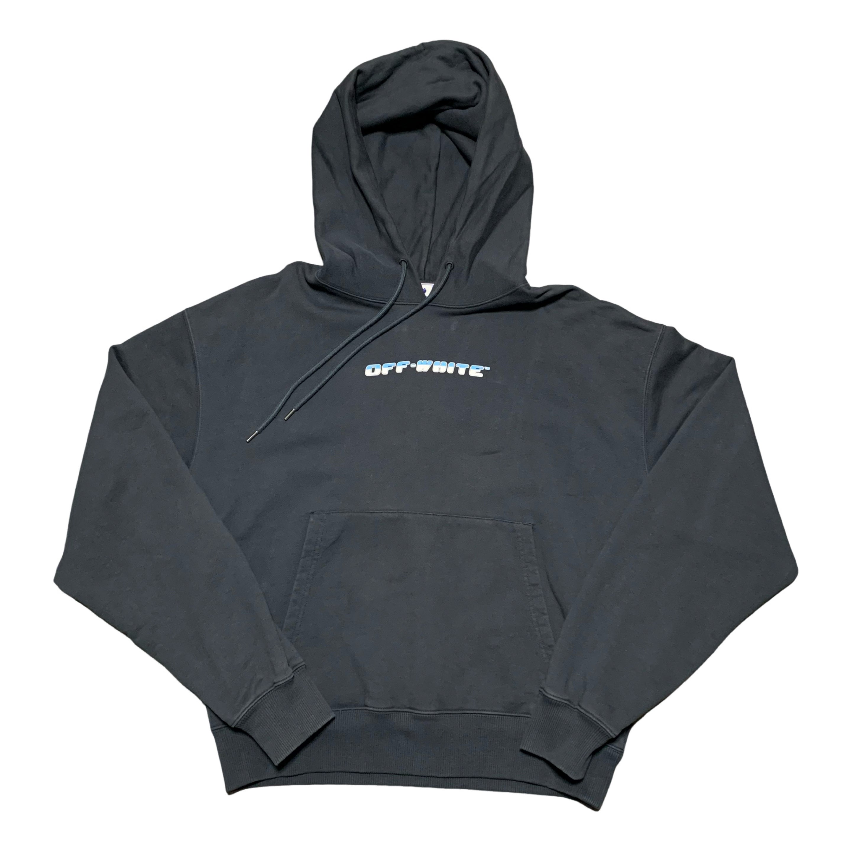 Off White XL Between Arrows Blue Hoodie Virgil Abloh
