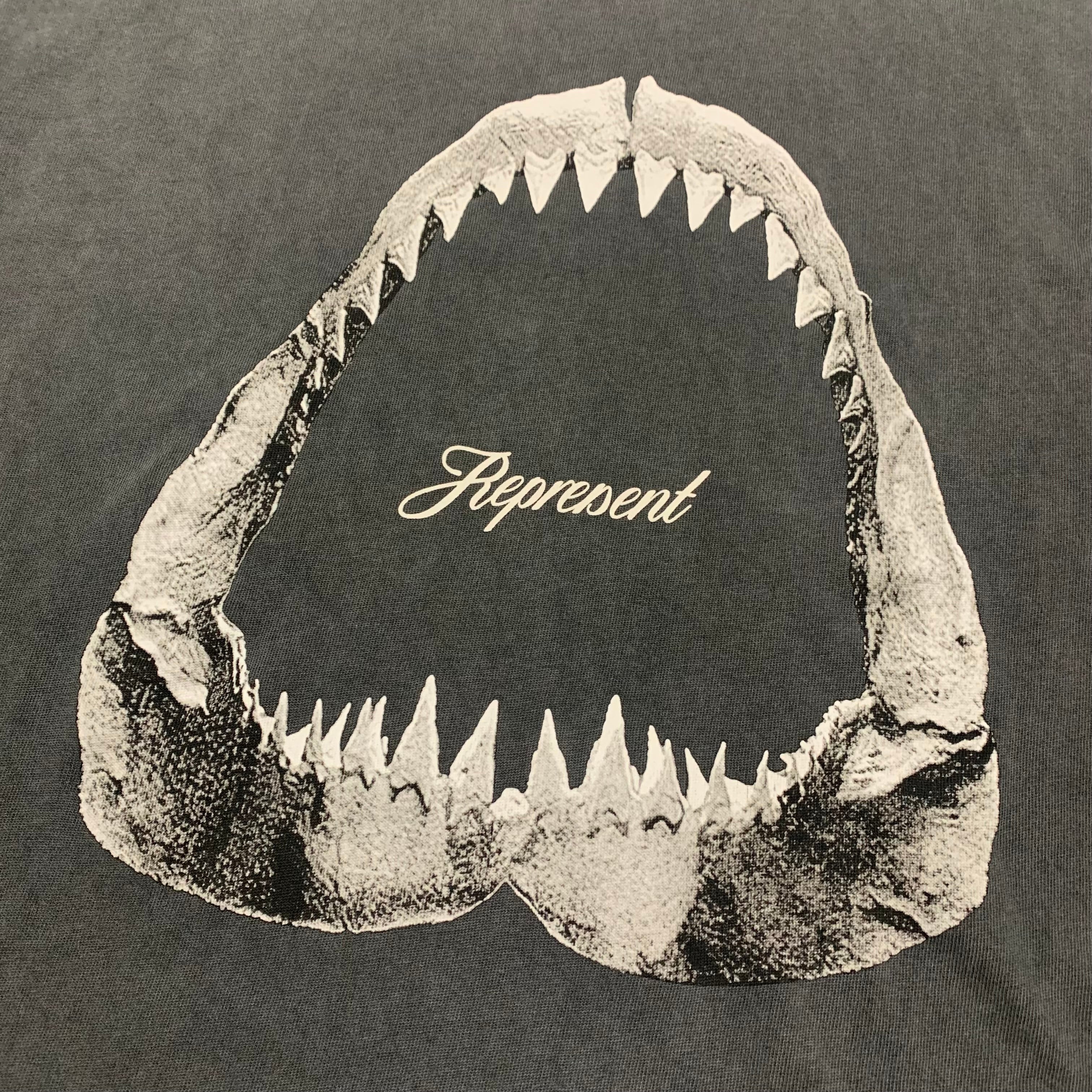 Represent Small JAWS Vintage Grey Oversized Tee Shark