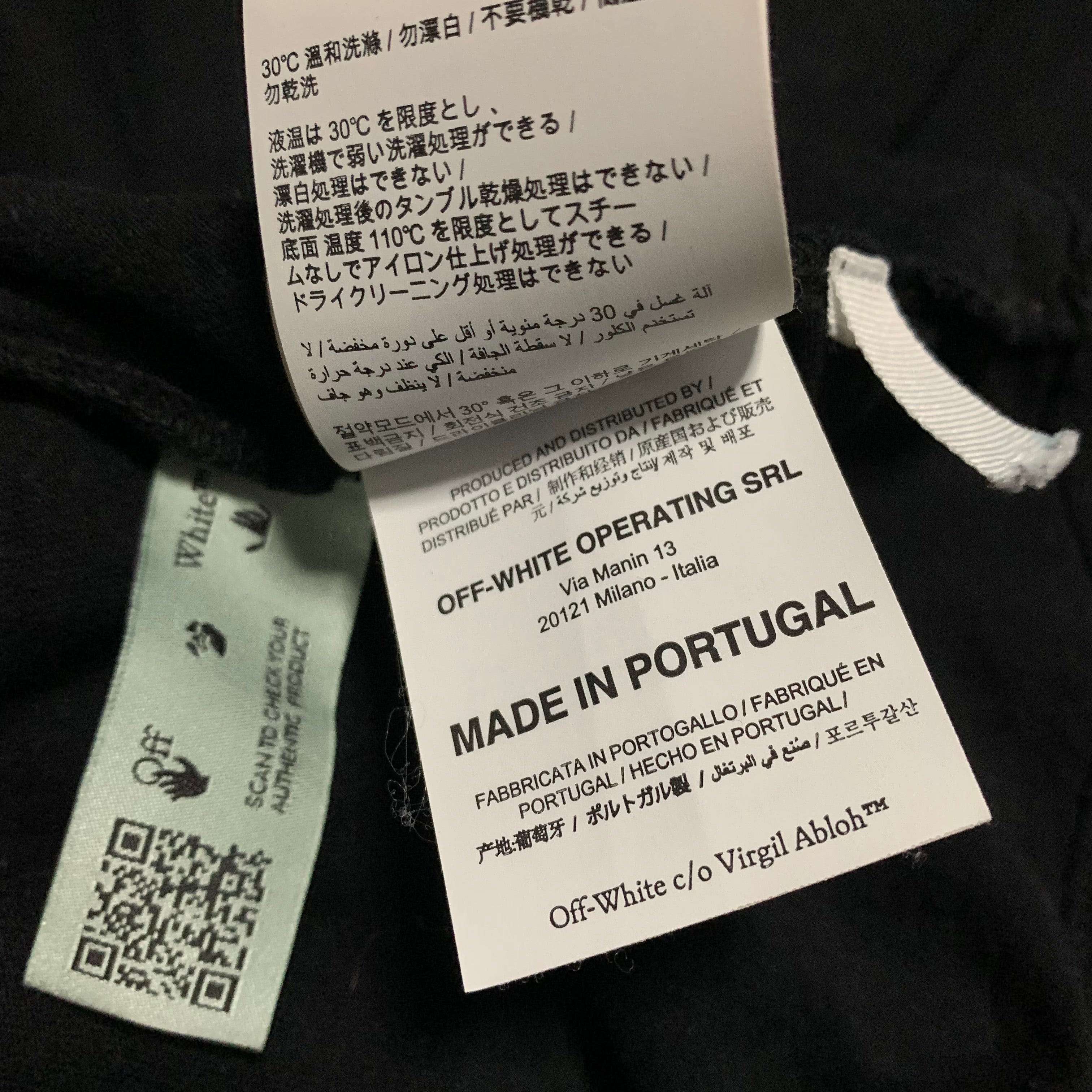 Off White Medium Hand Logo Black Tee Virgil Abloh