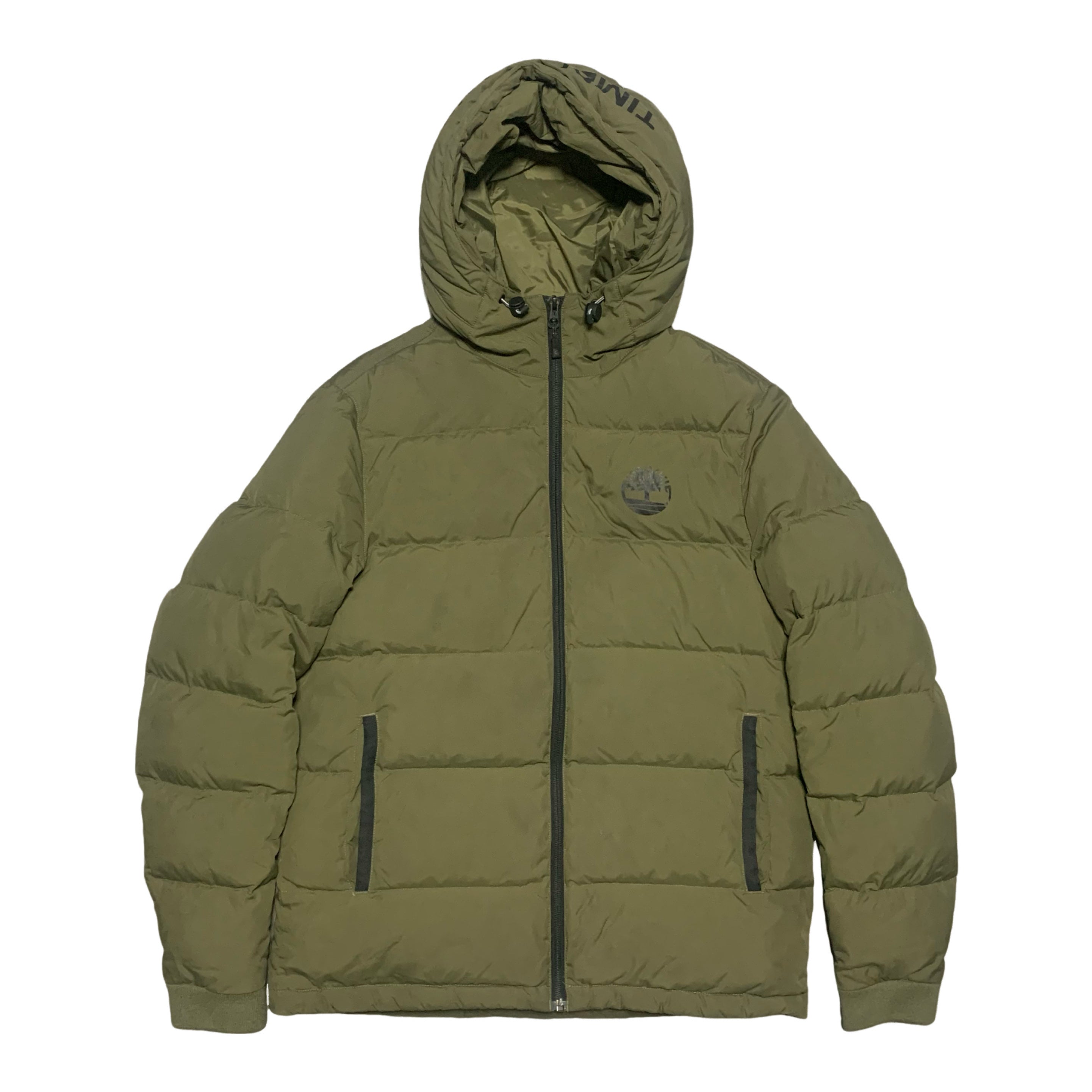 Timberland Small Puffer Jacket Khaki Green Hooded Jacket