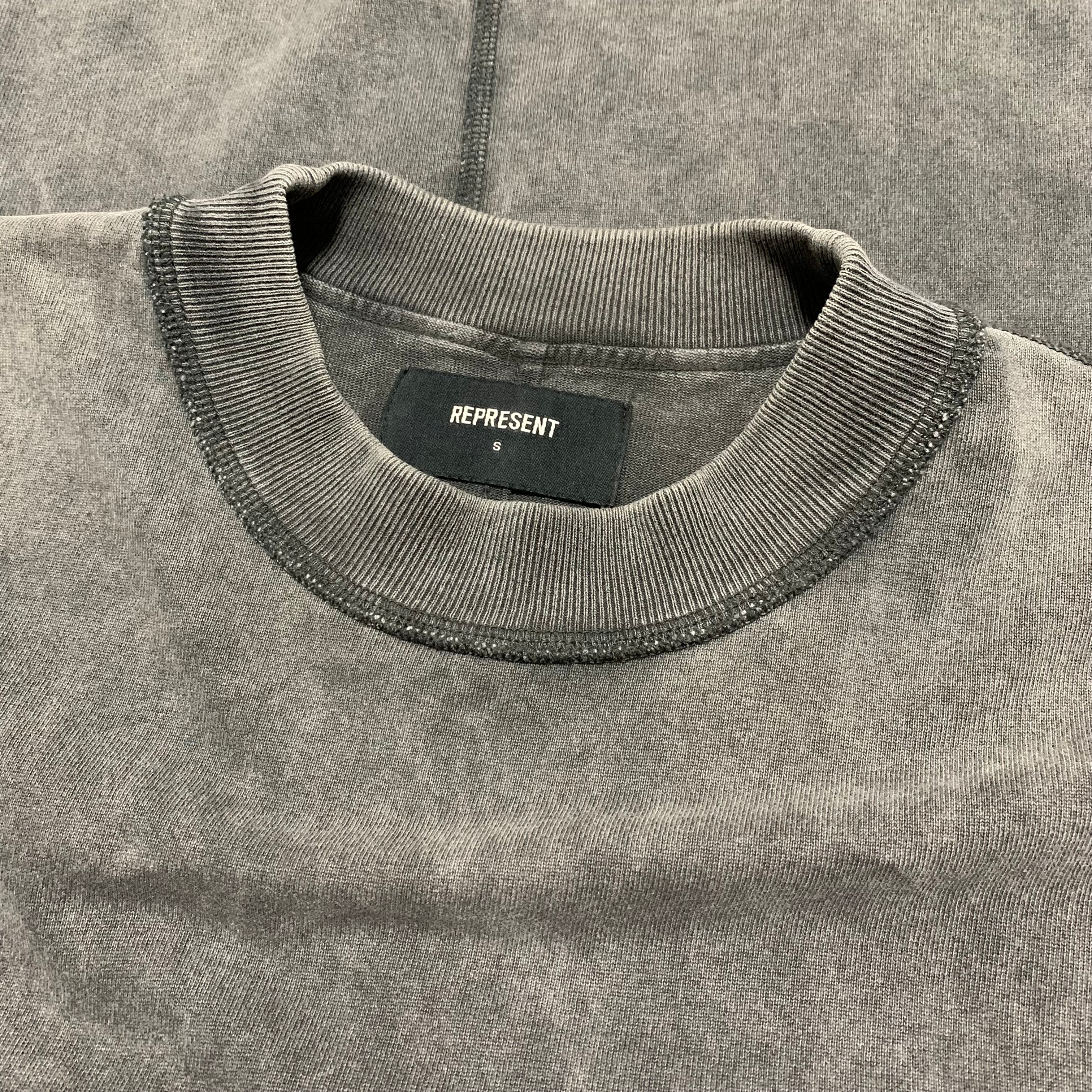 Represent Small Blanks Heavyweight Pocket Vintage Grey Tee