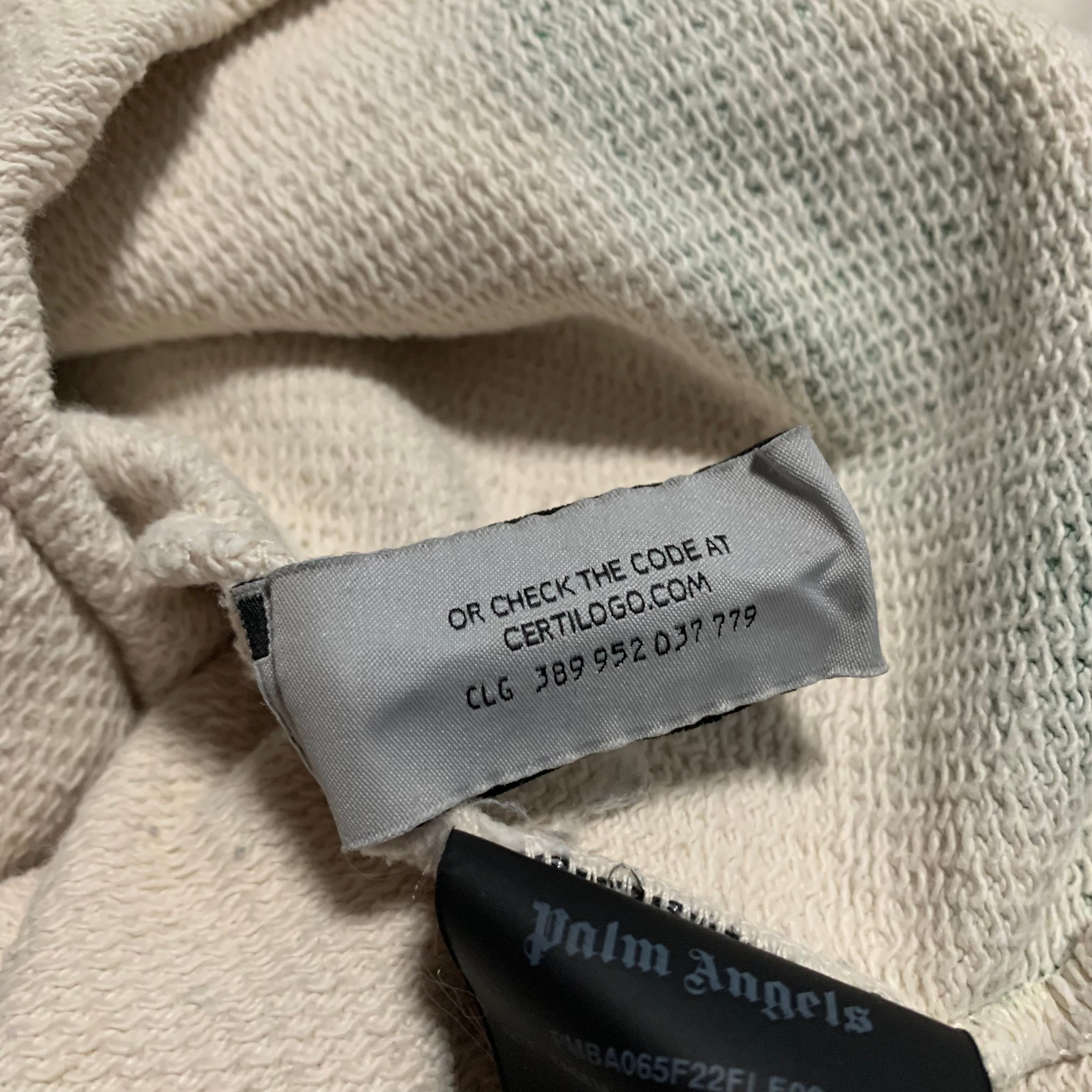 Palm Angels Small Brush Strokes Sweatshirt Crewneck White Beige Oversized Fit