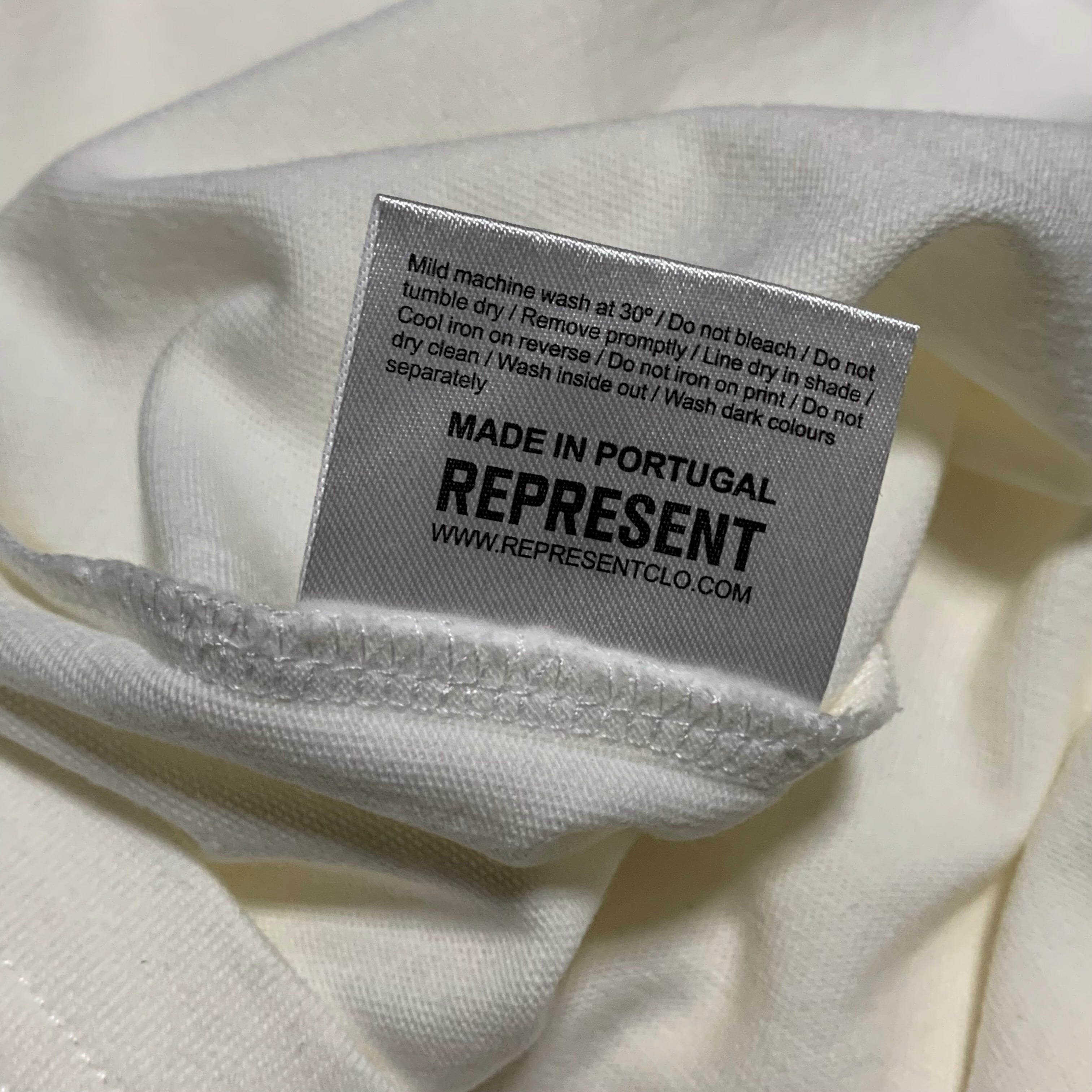 Represent Medium Owners Club Bubblegum Pink Flat White Tee