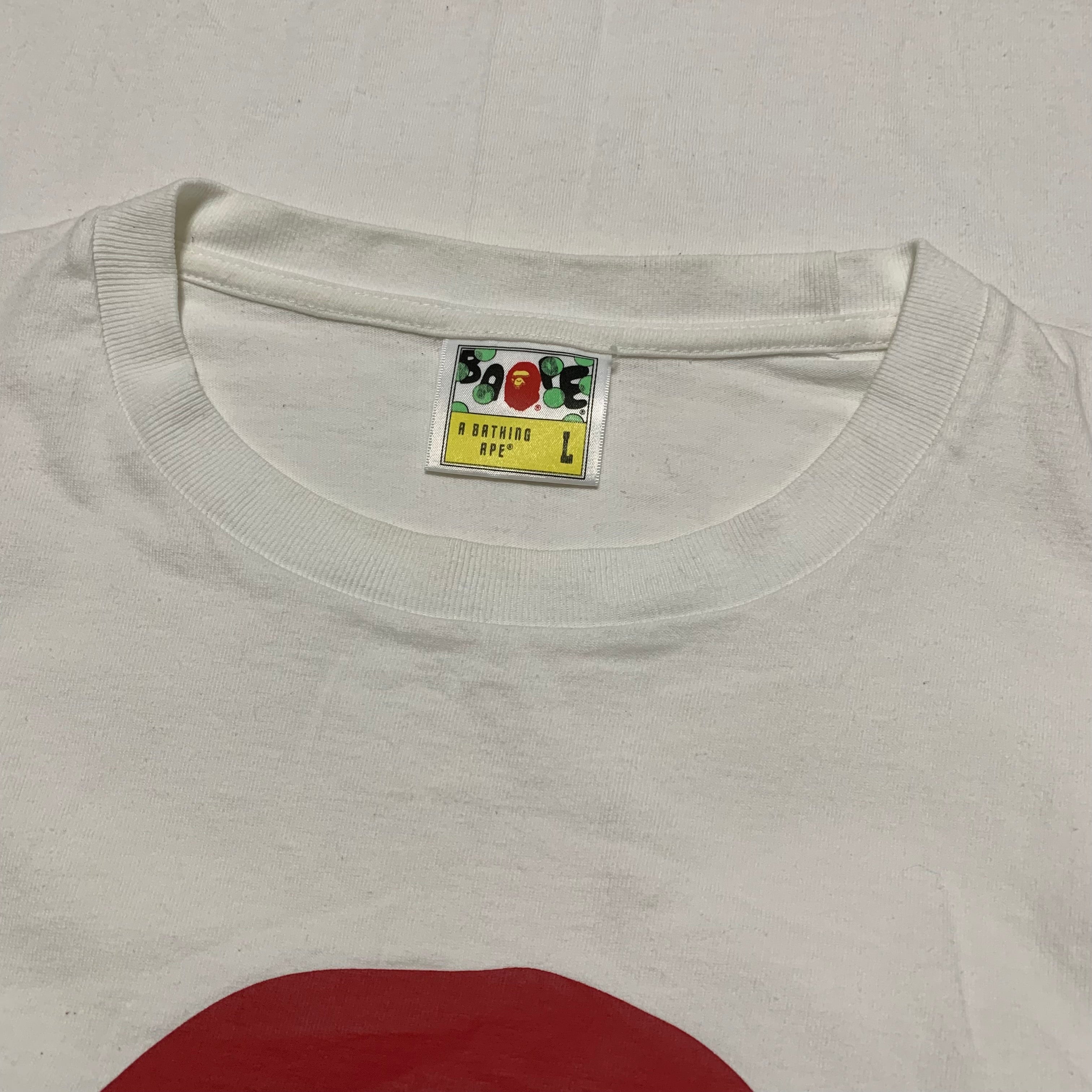 Bape Large Flame Ape Head White Tee A Bathing Ape