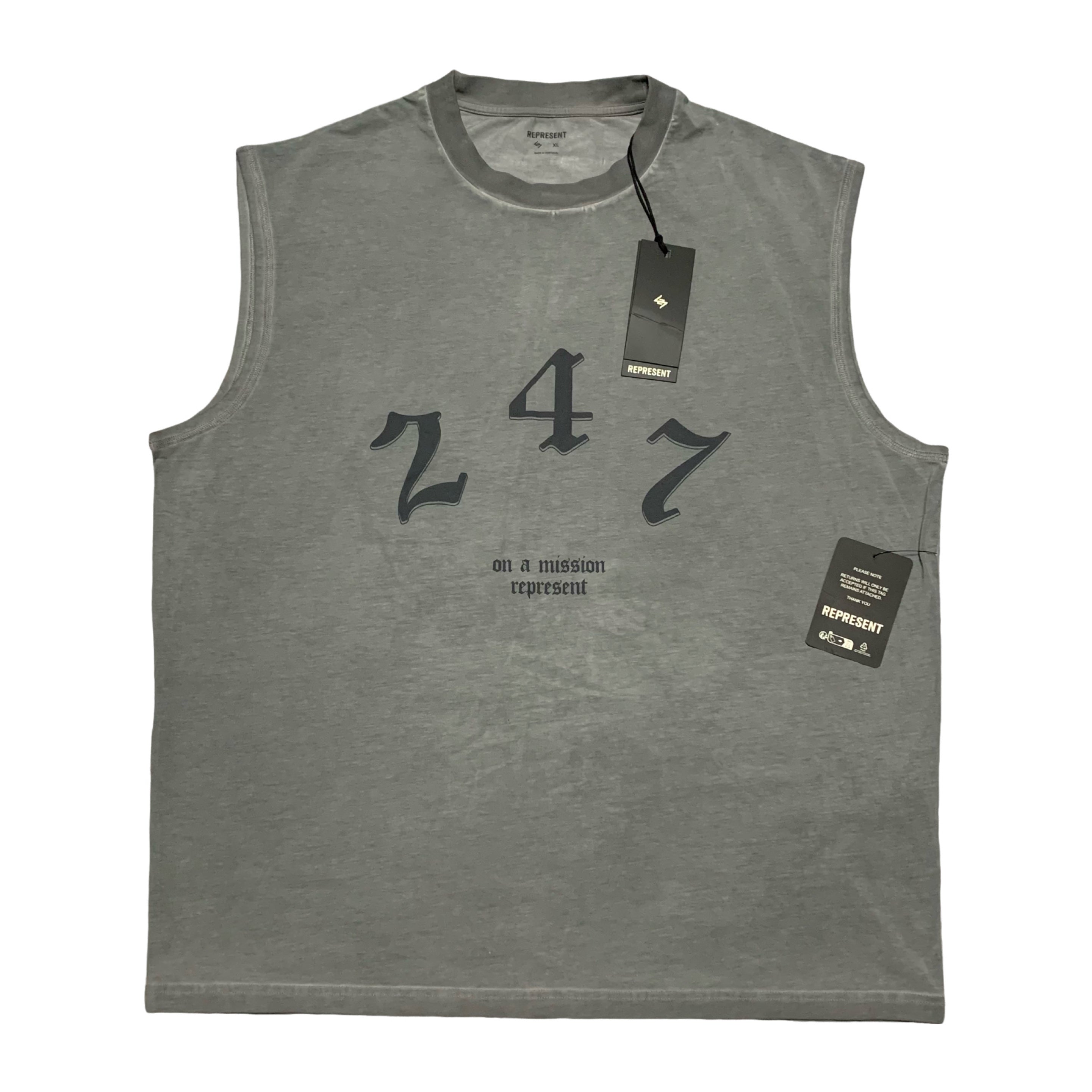 Represent XL Vintage 247 Tank Smoke Grey Oversized Top