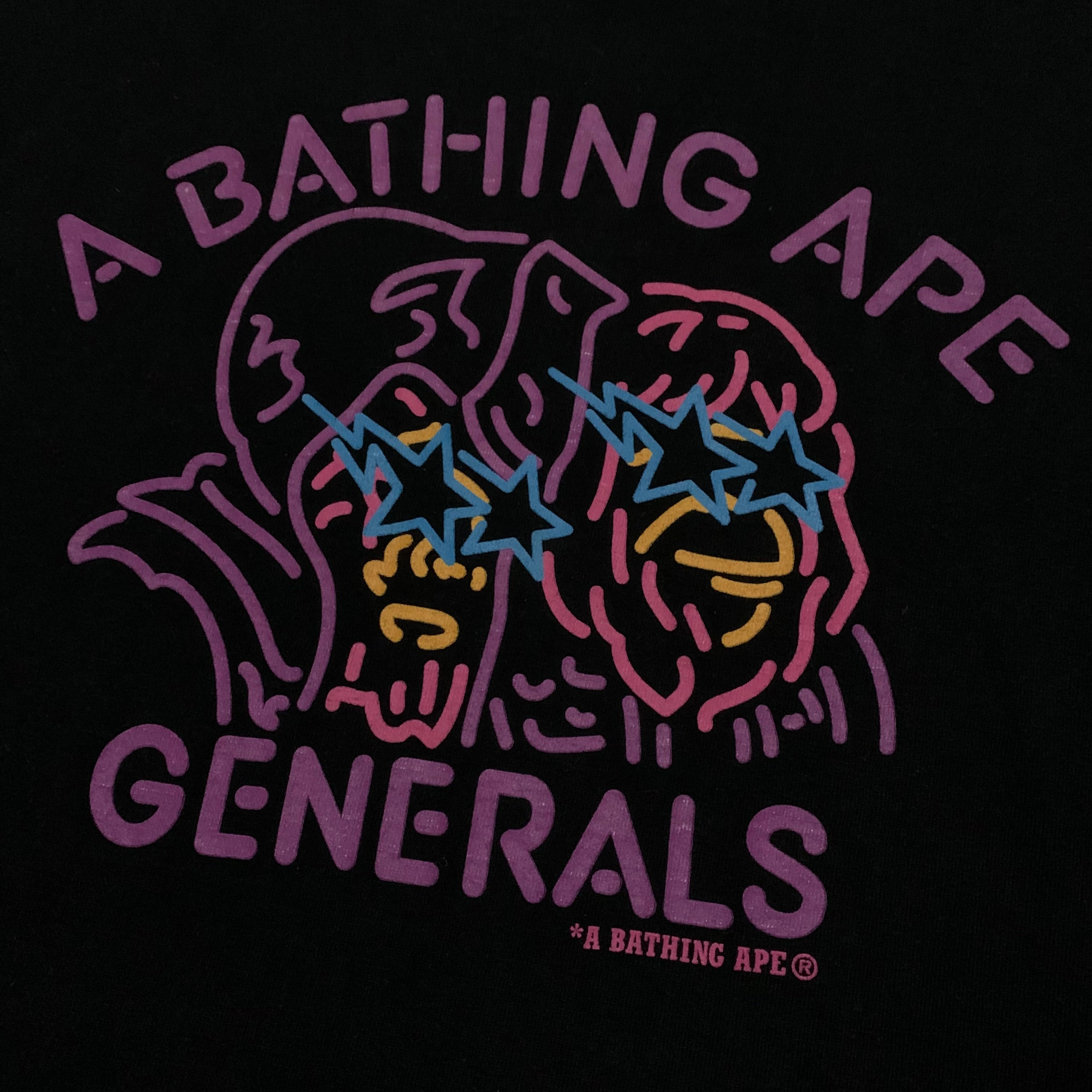 Bape Medium Generals Black Tee A Bathing Ape