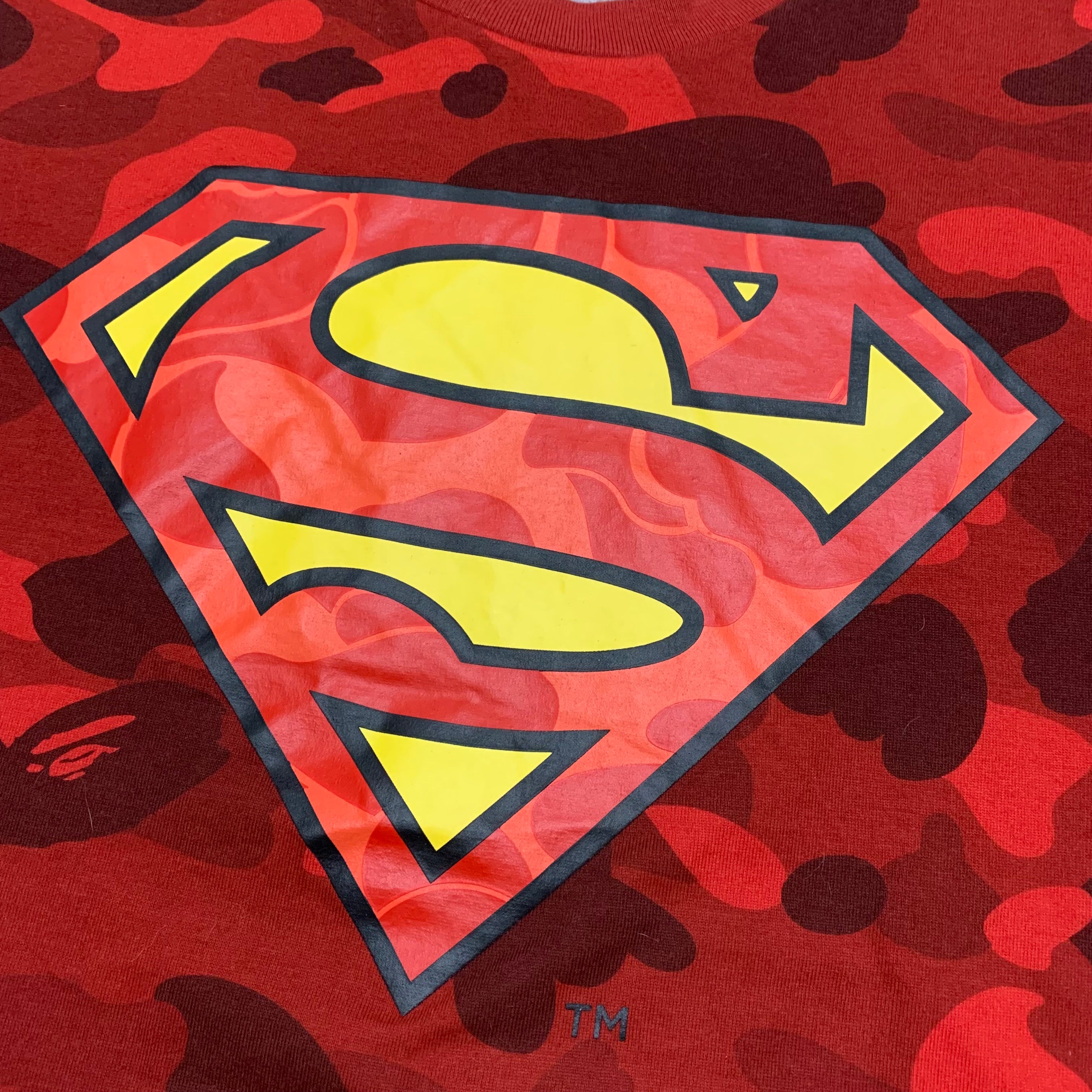 Bape Small Superman Logo Red Camo A Bathing Ape DC