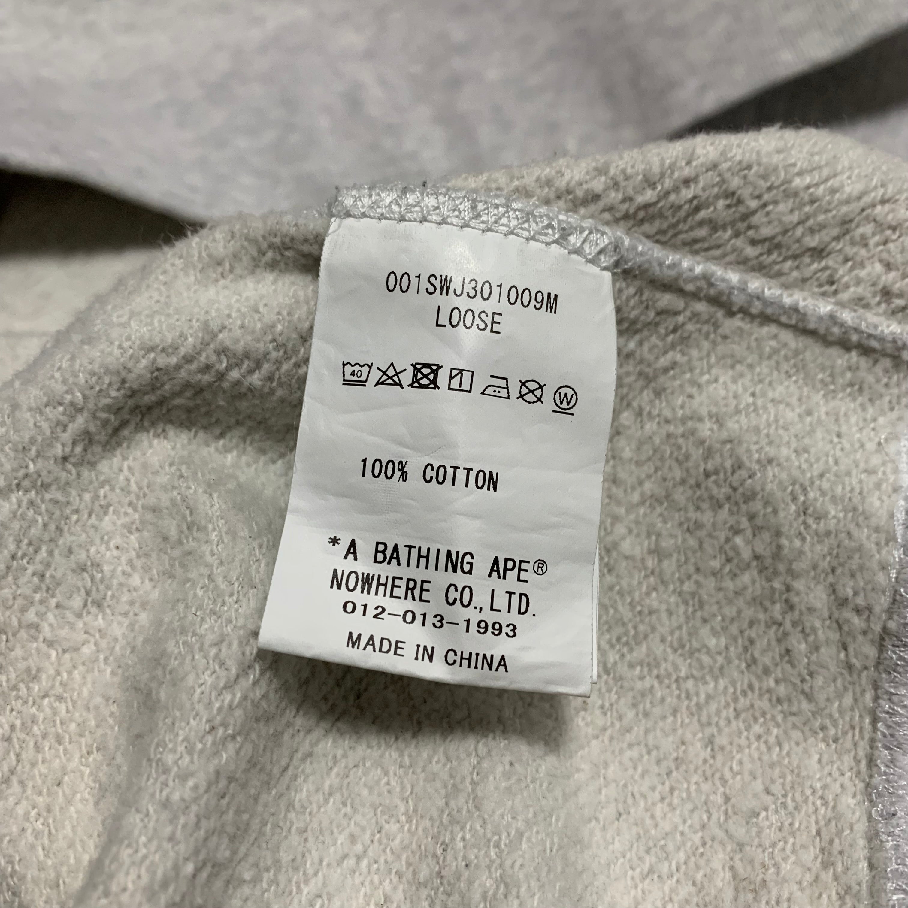 Bape Large ABC Camo Patch Loose Fit Grey Crewneck 2023