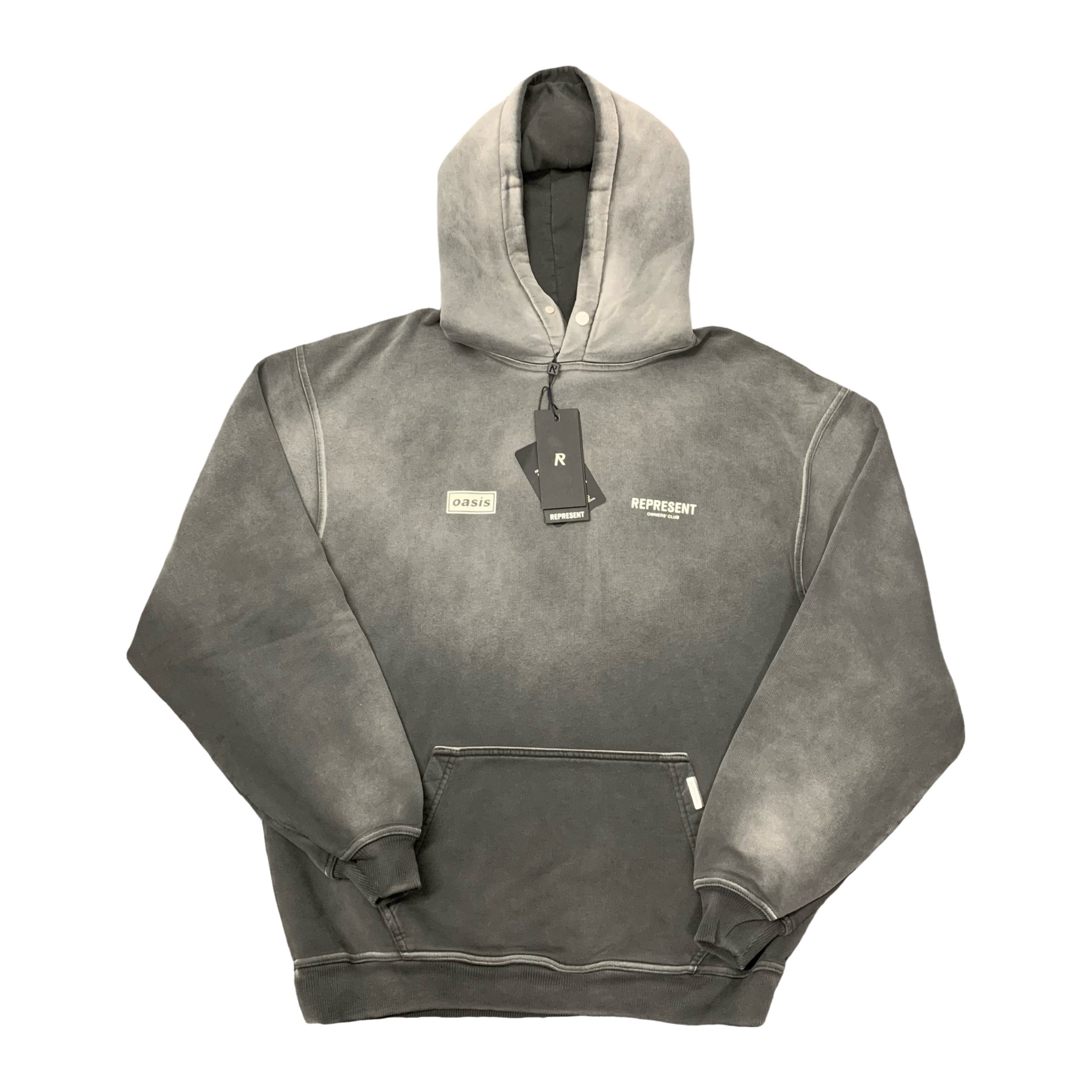 Represent Small Hoodie Oasis Owners Club Stained Black Hoodie