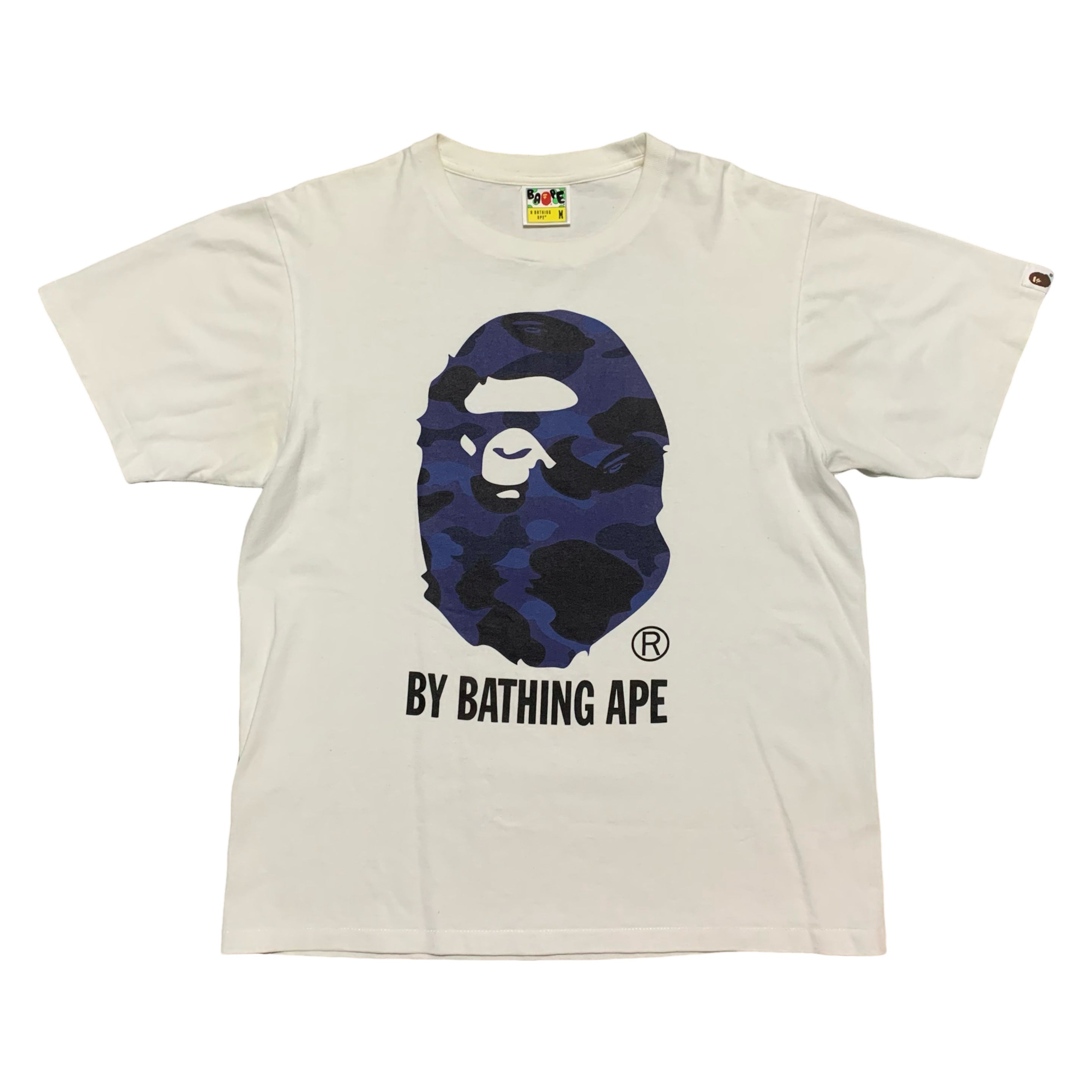 Bape Medium Big Ape Head Blue Camo White Tee