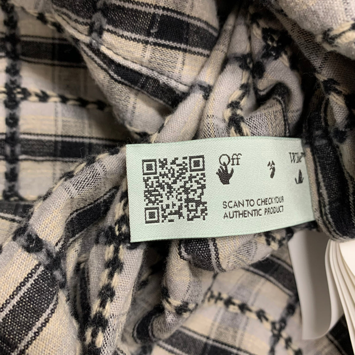 Off White Small Shirt Flannel Check Grey Top Virgil Abloh