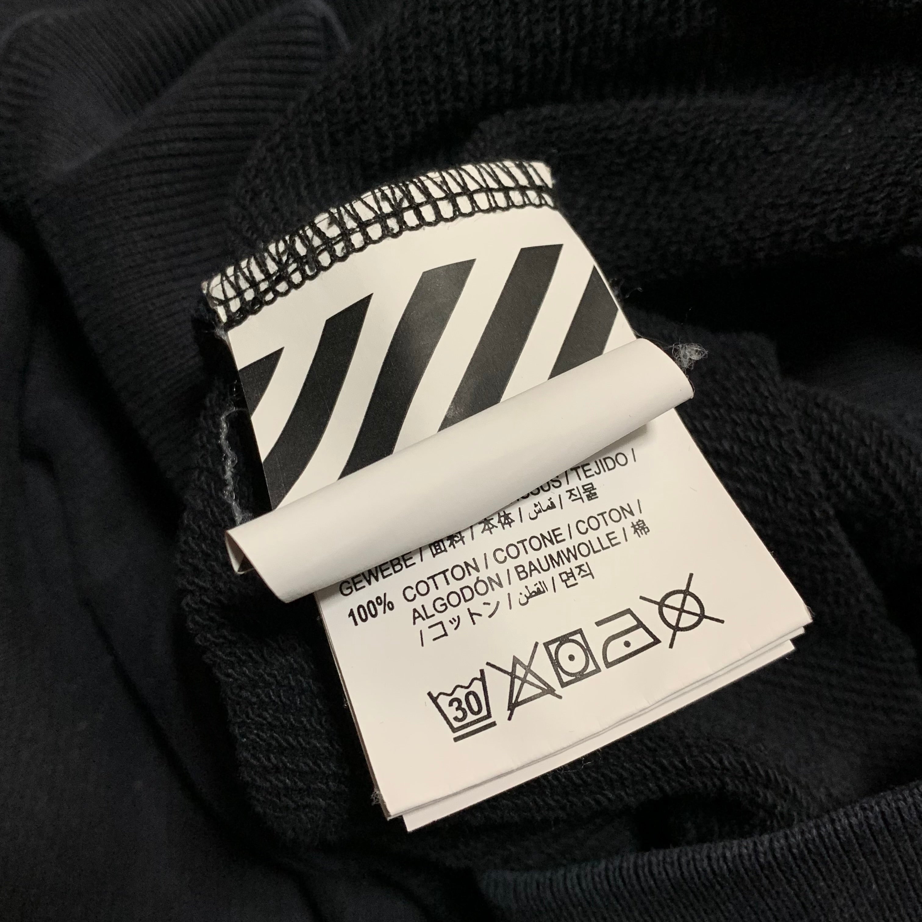Off White Small Arrows Coral Black Sweatshirt Crewneck Pocket Virgil Abloh Unisex
