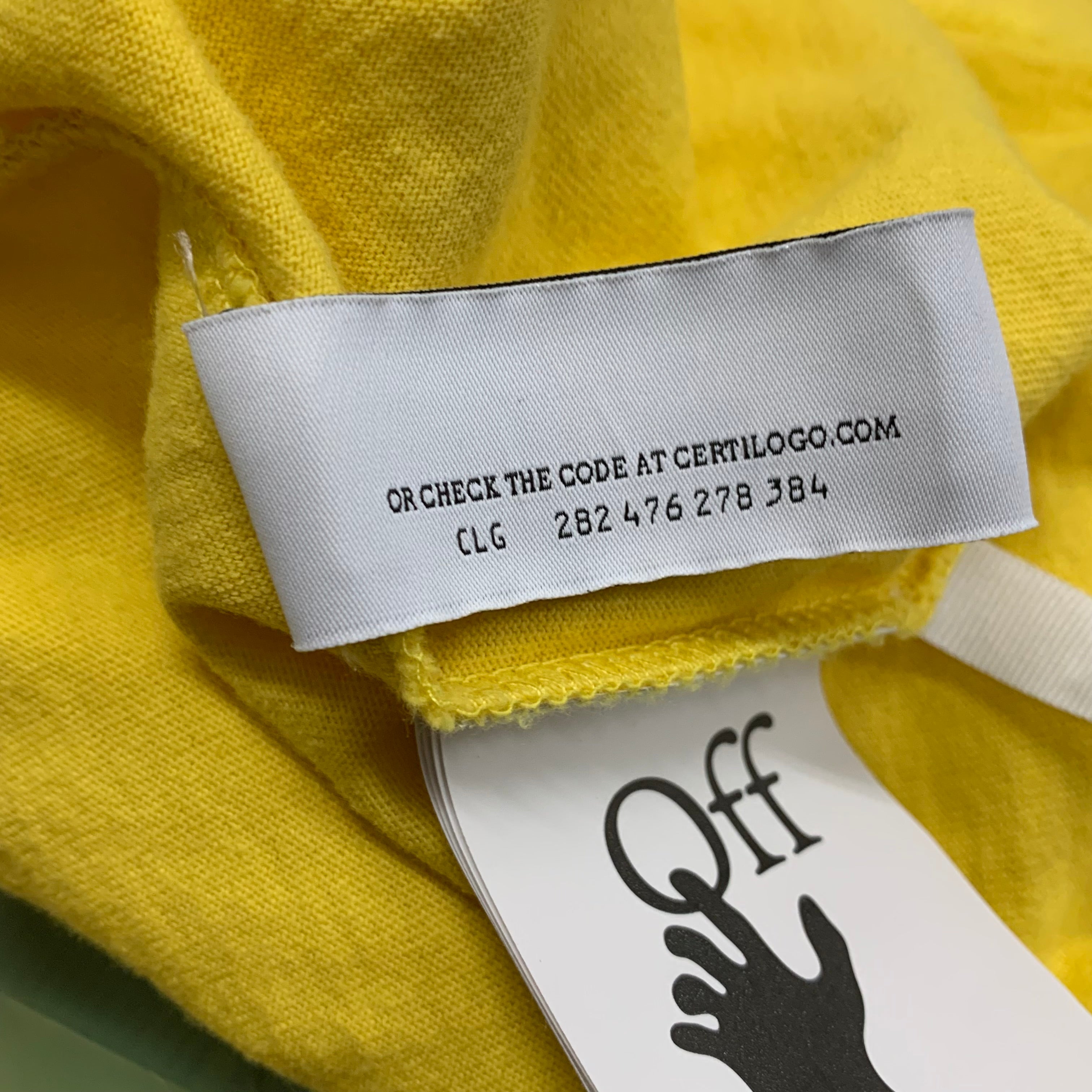 Off White Medium Tee Graffiti Arrows Yellow T-Shirt Virgil Abloh