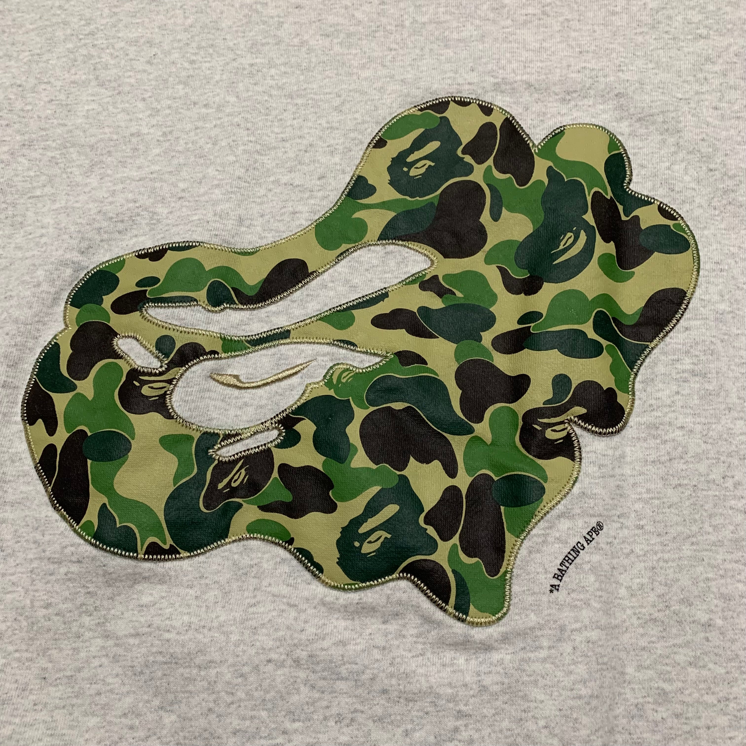 Bape Large ABC Camo Patch Loose Fit Grey Crewneck 2023