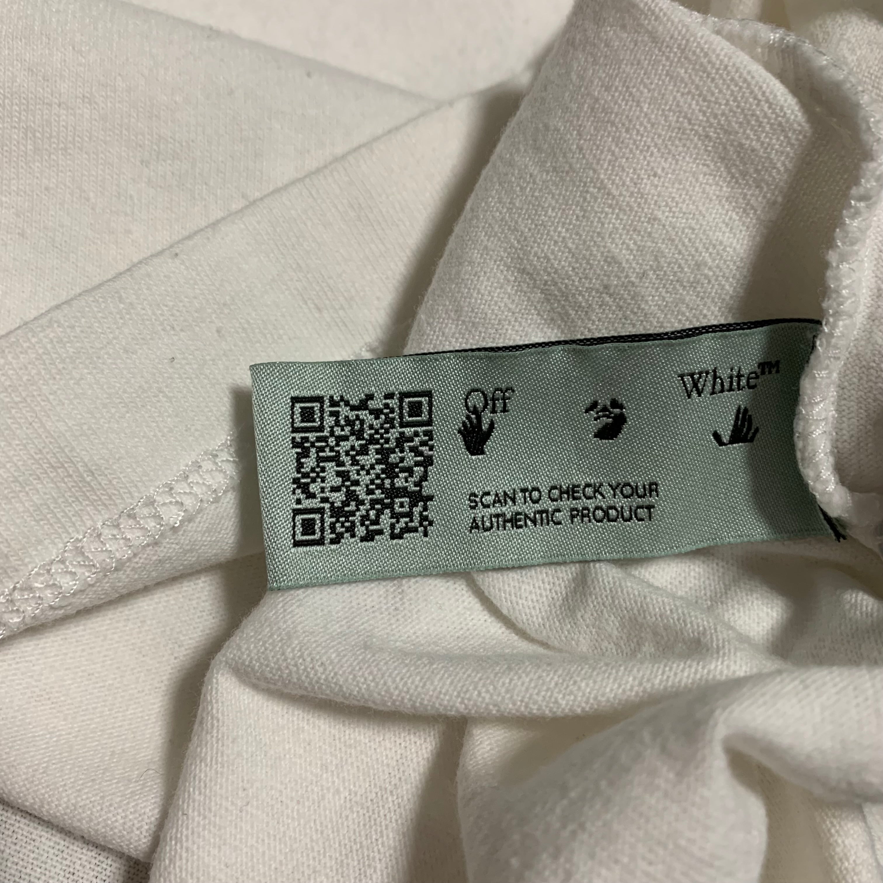 Off White Large Marker Arrows White Tee Virgil Abloh Blue Graphic