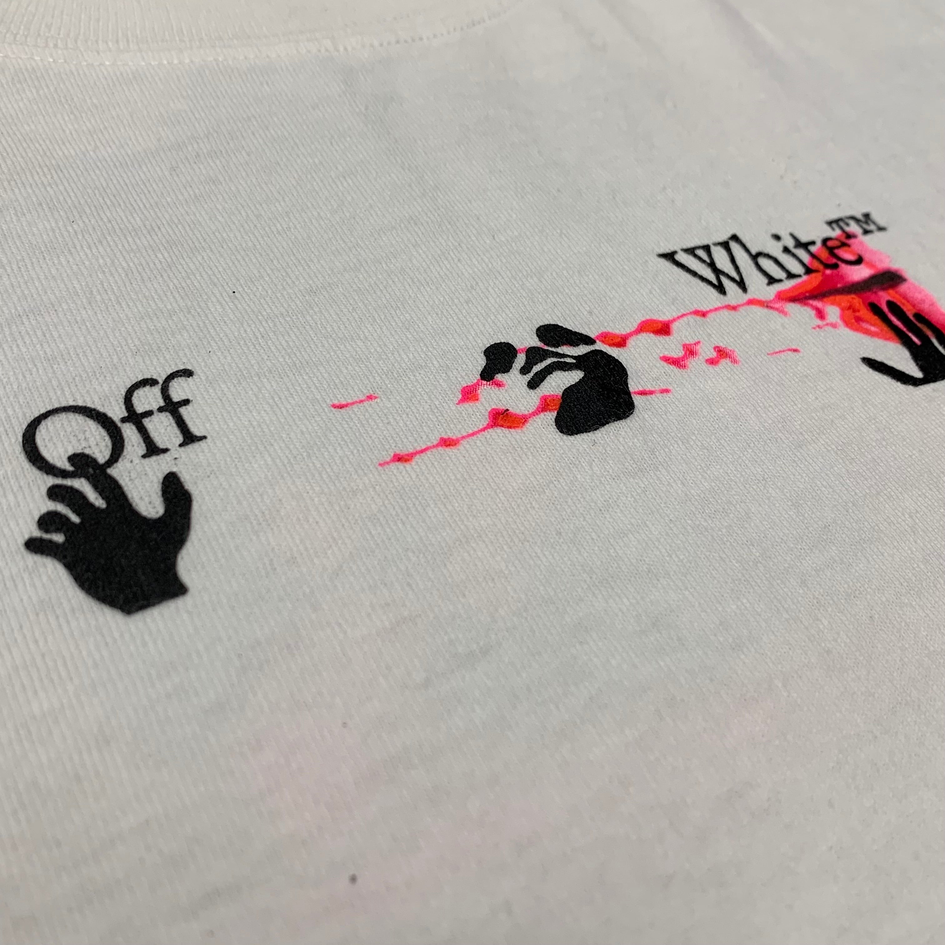 Off White Medium Tee Acrylic Arrows White T-Shirt Virgil Abloh