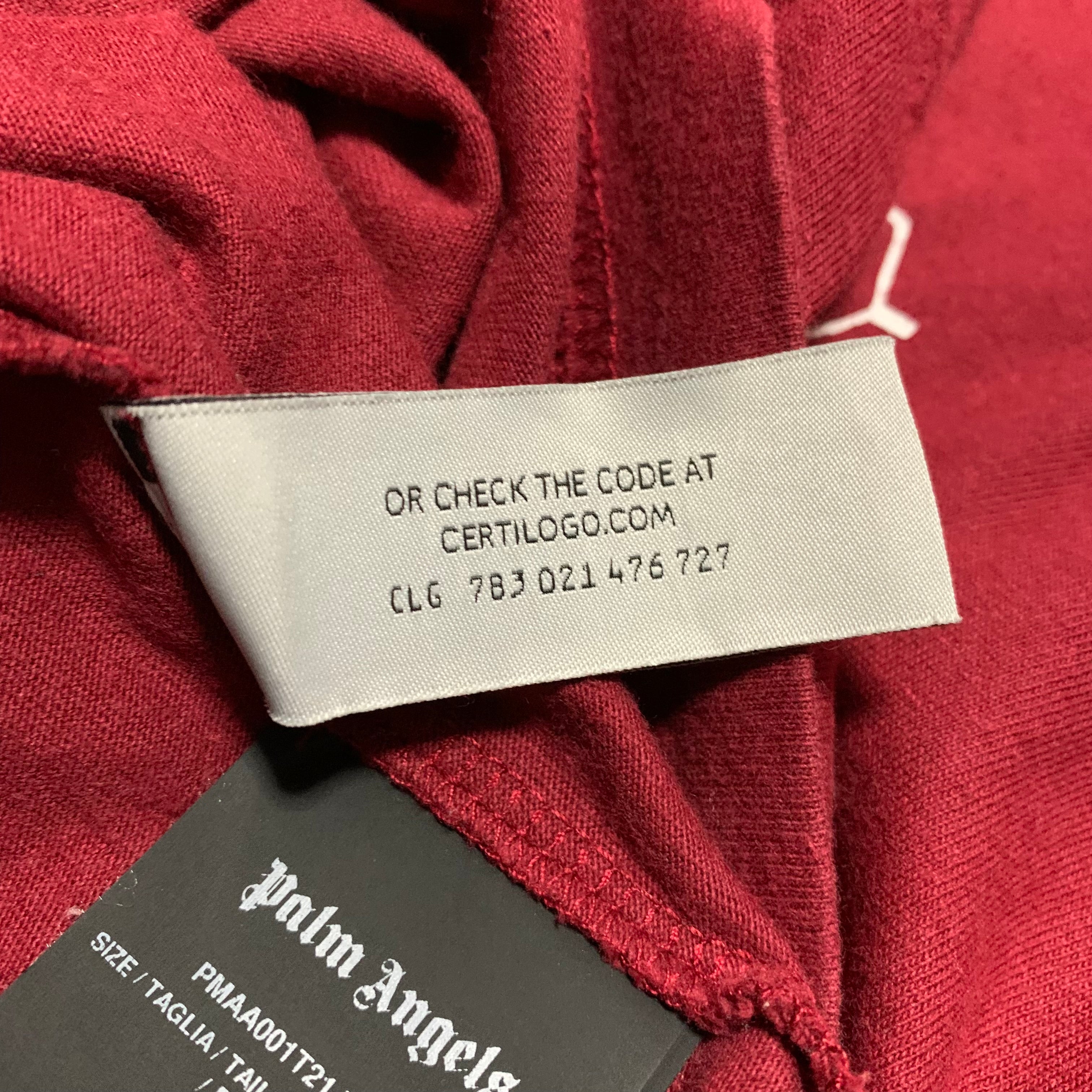 Palm Angels Medium Tee END Bear Rose Burgundy Red T-Shirt Limited Edition