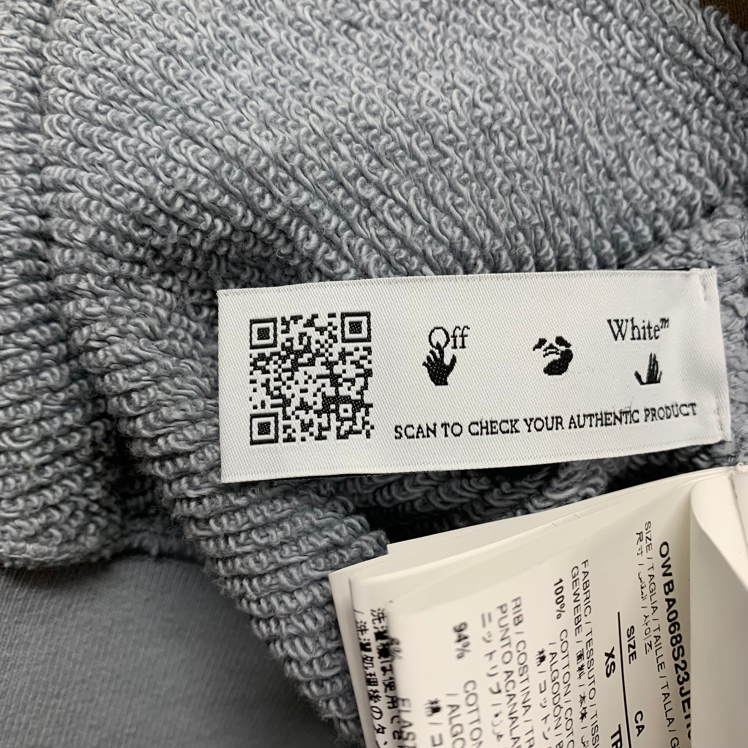 Off White XS Sweatshirt Tie Dye Light Blue Beige Crewneck Virgil Abloh Unisex