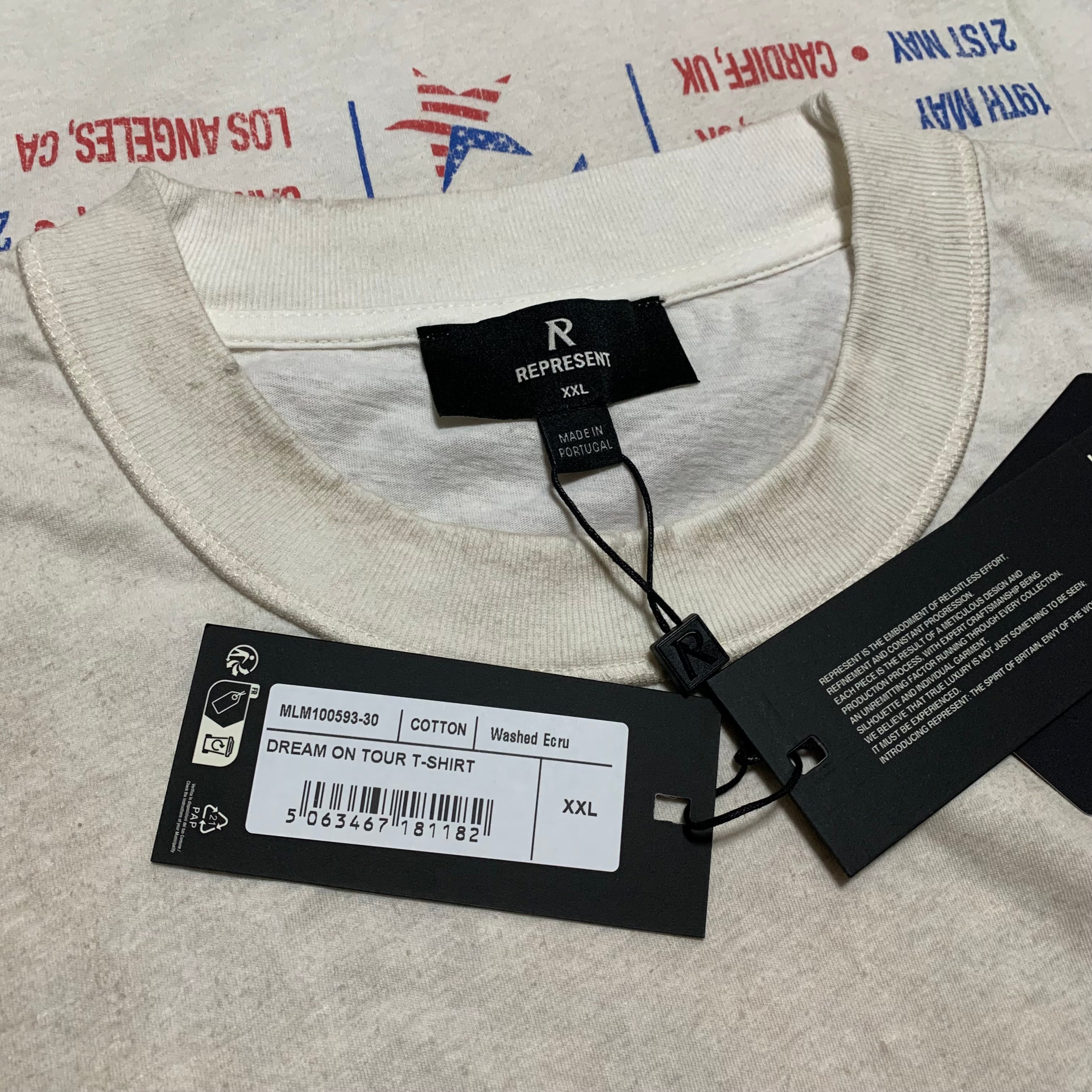 Represent XXL Dream On Tour Washed Ecru White Tee