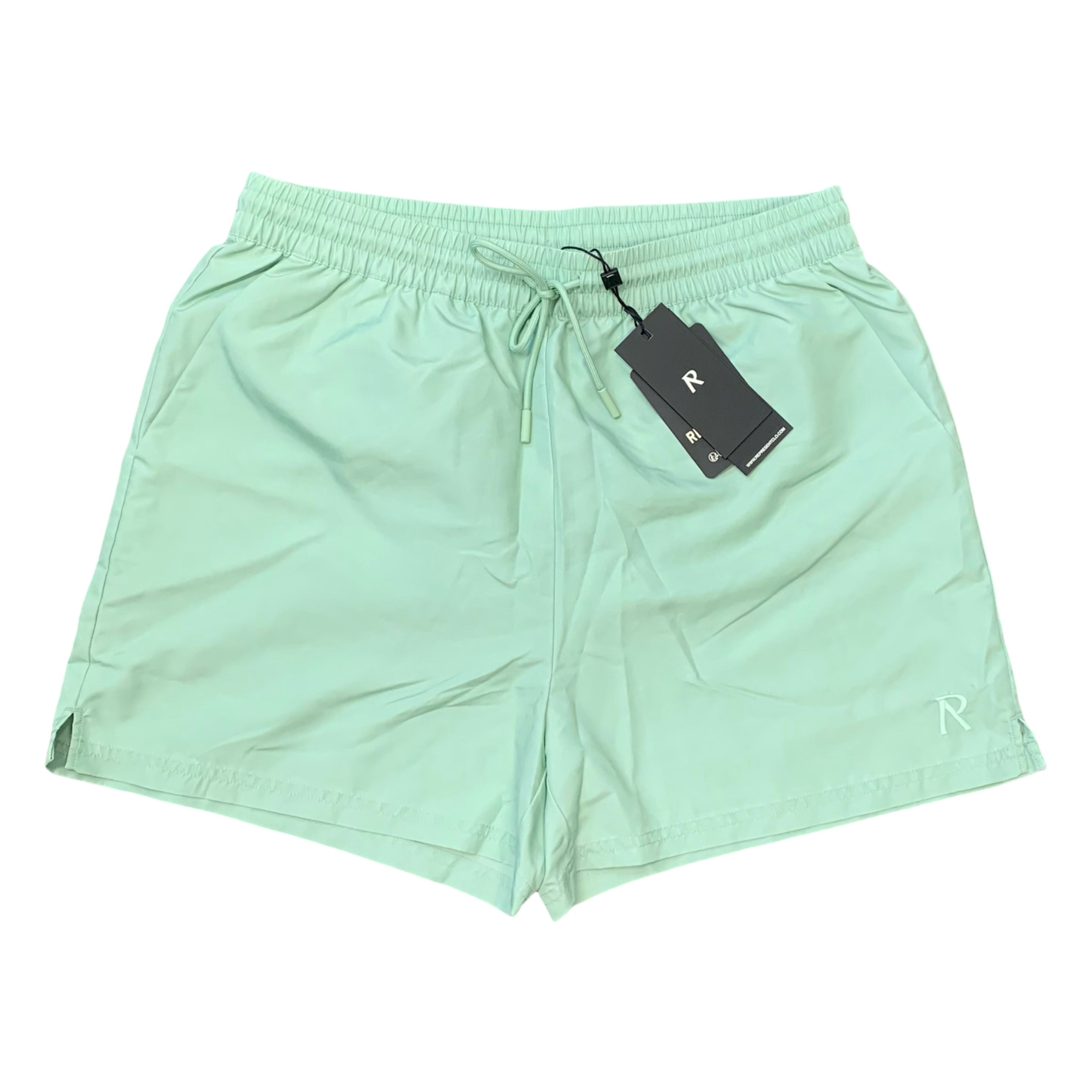 Represent Large Swim Shorts Metal Initial Washed Sage Mint Green