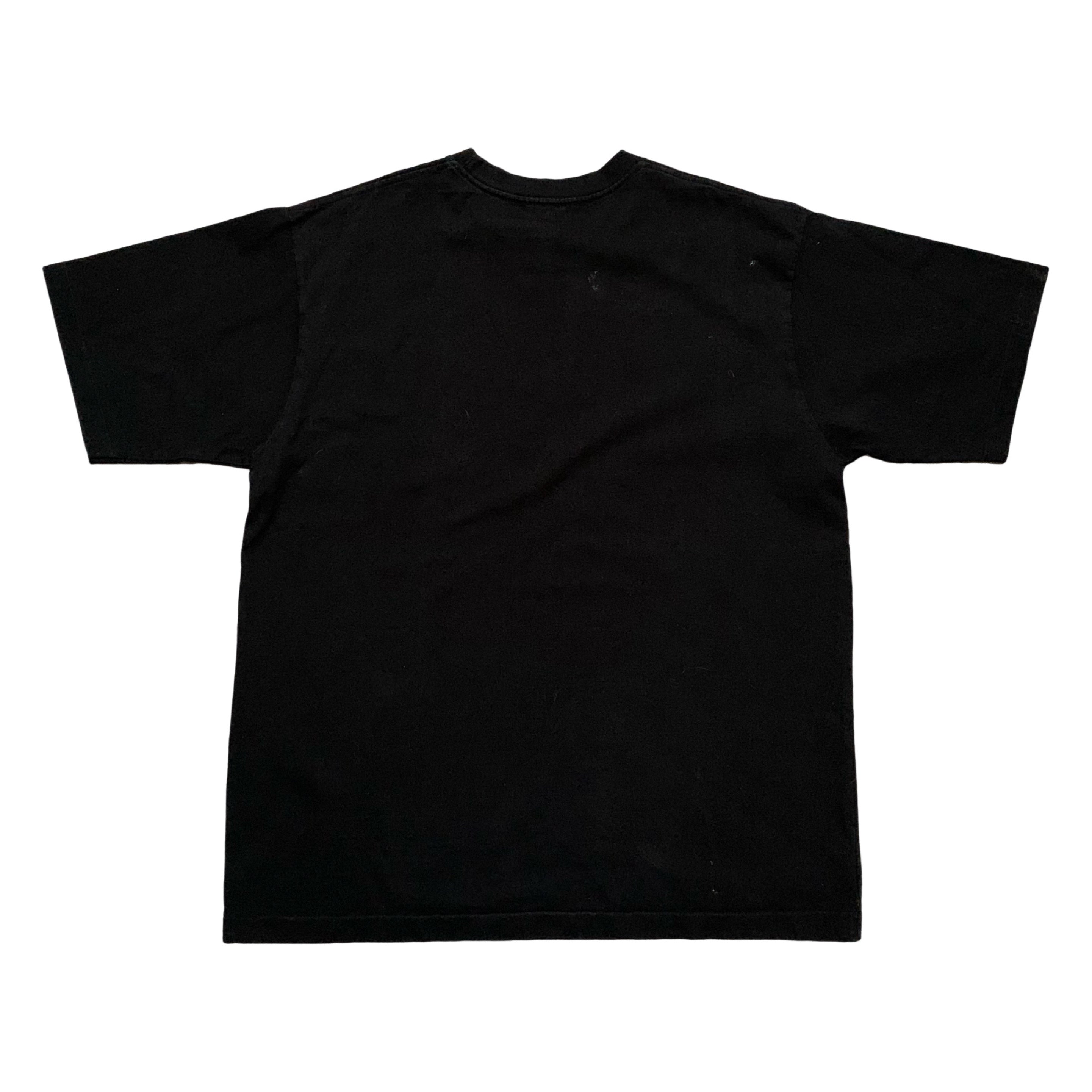 Bape Large College Check Ape Head Black Tee Relaxed Fit