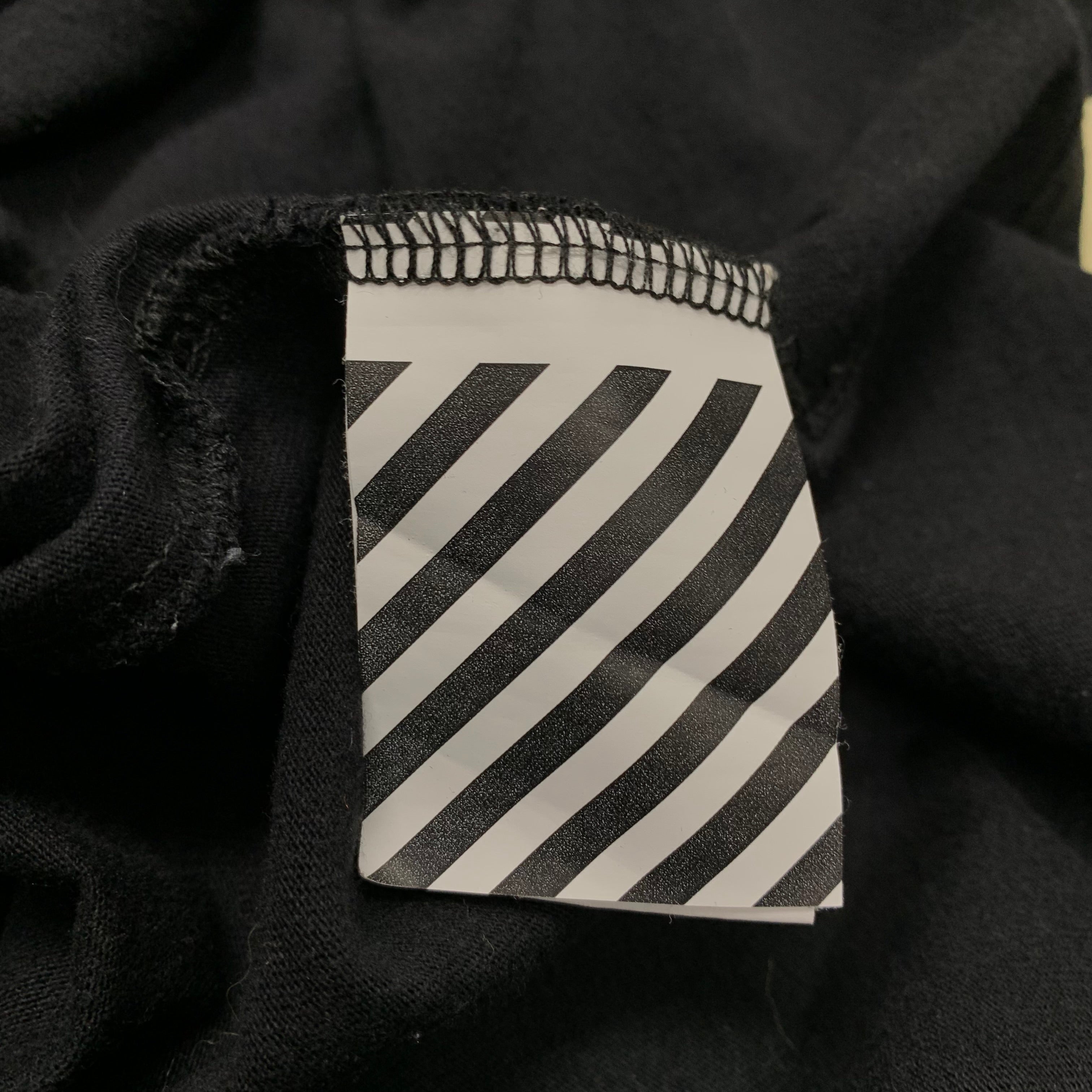 Off White Medium Tee Tape Arrows Black T-Shirt Virgil Abloh