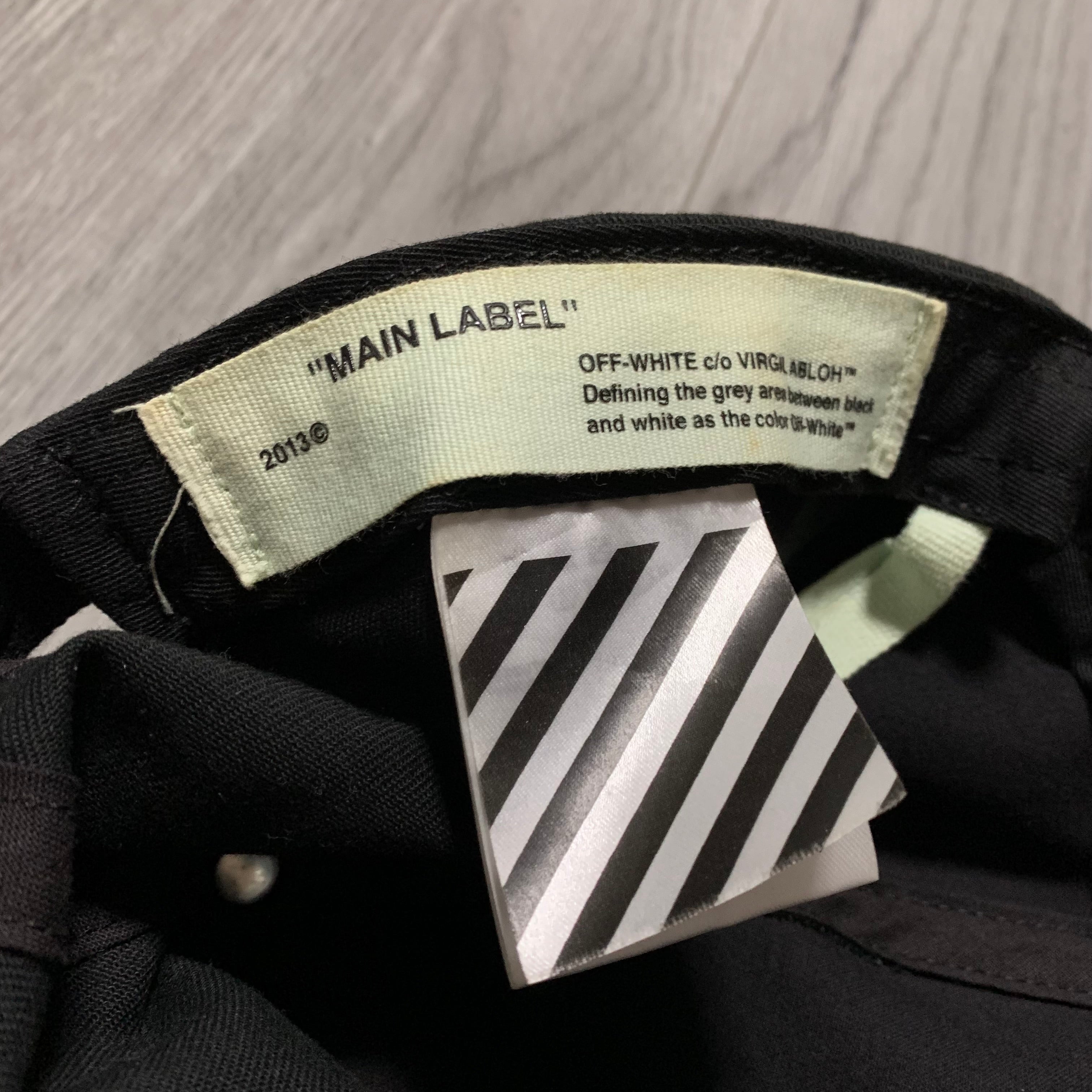 Off White Hat Spray Paint Diagonal Black Cap Virgil Abloh