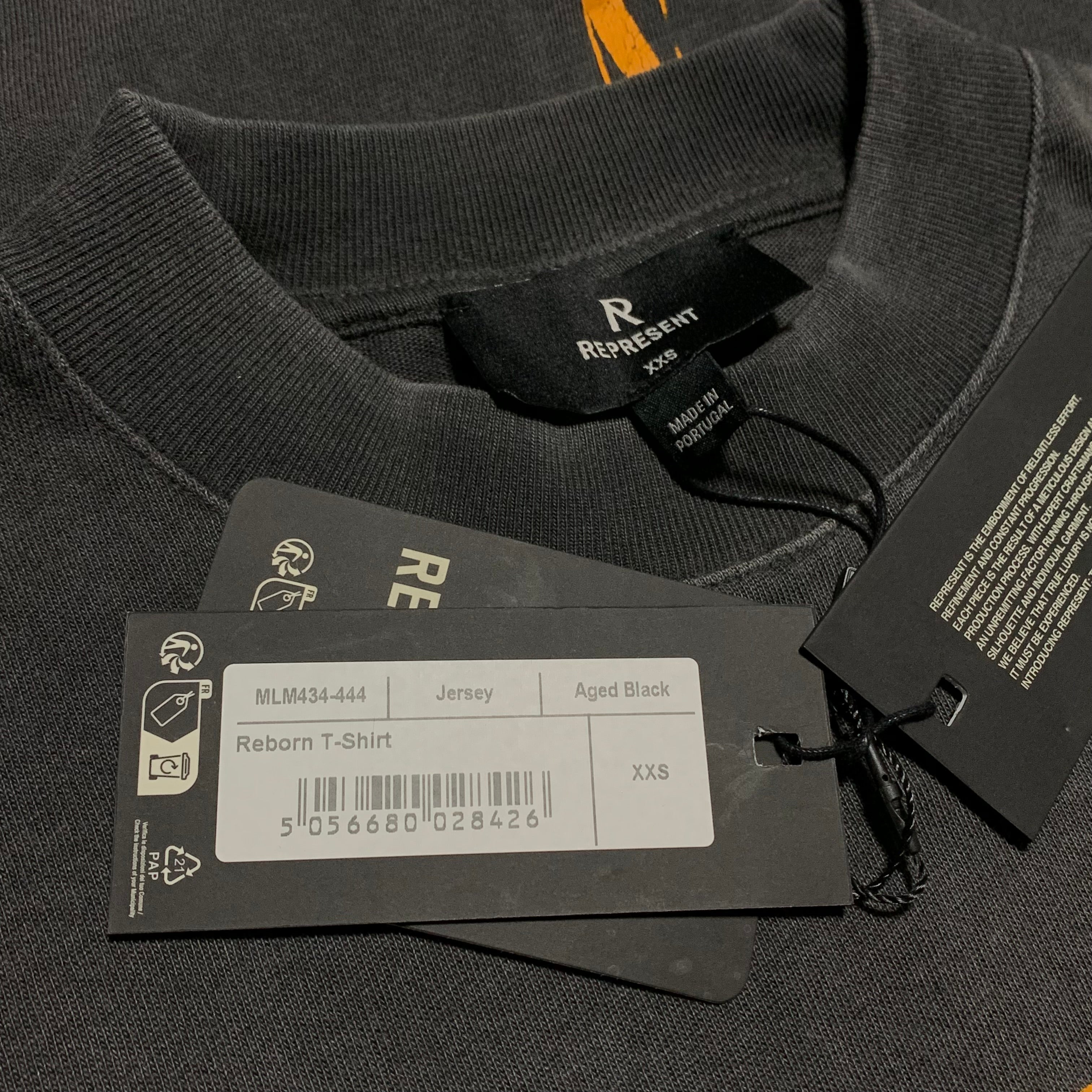 Represent XXS Reborn Aged Black Tee
